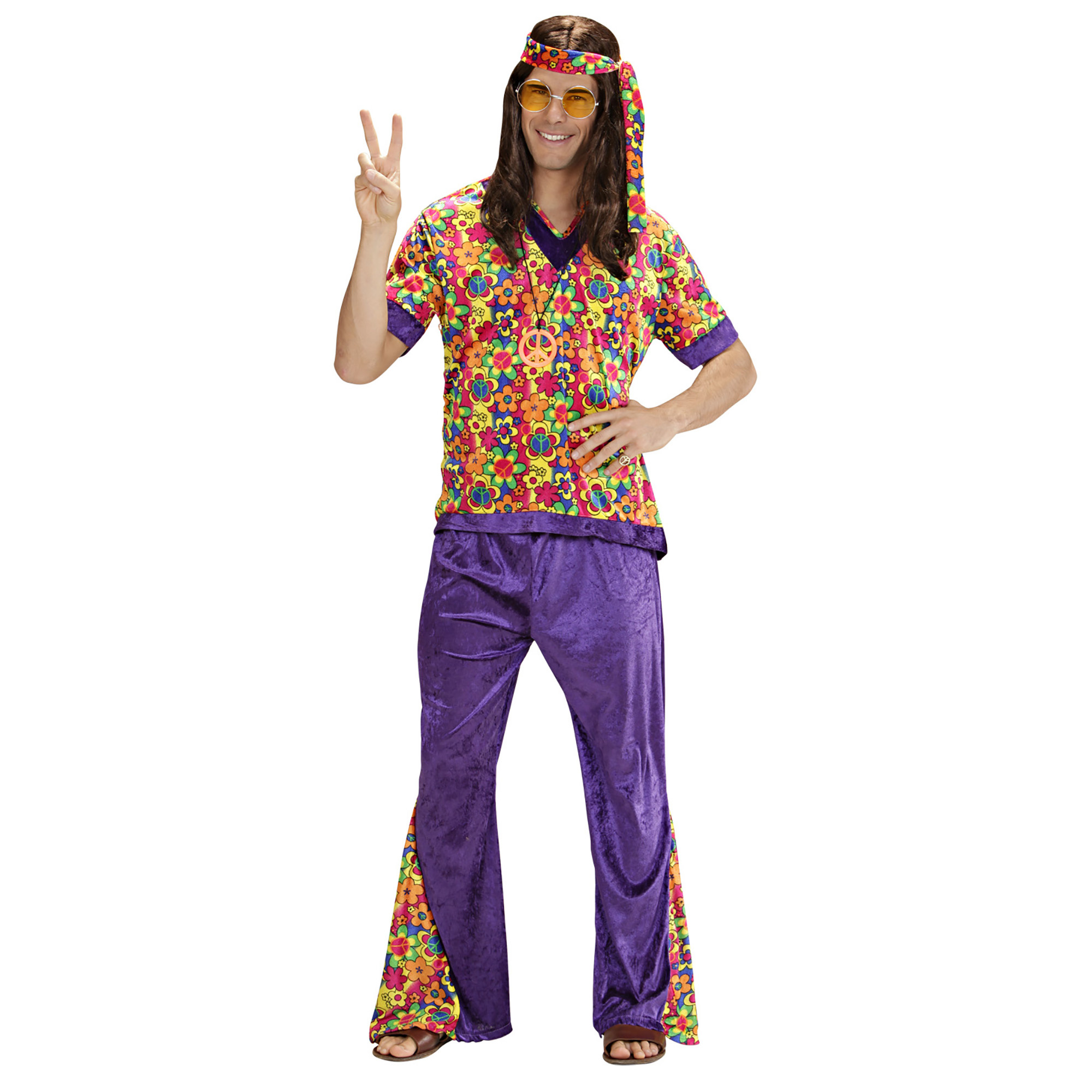 Partykleding: Hippie man carnavalspak
