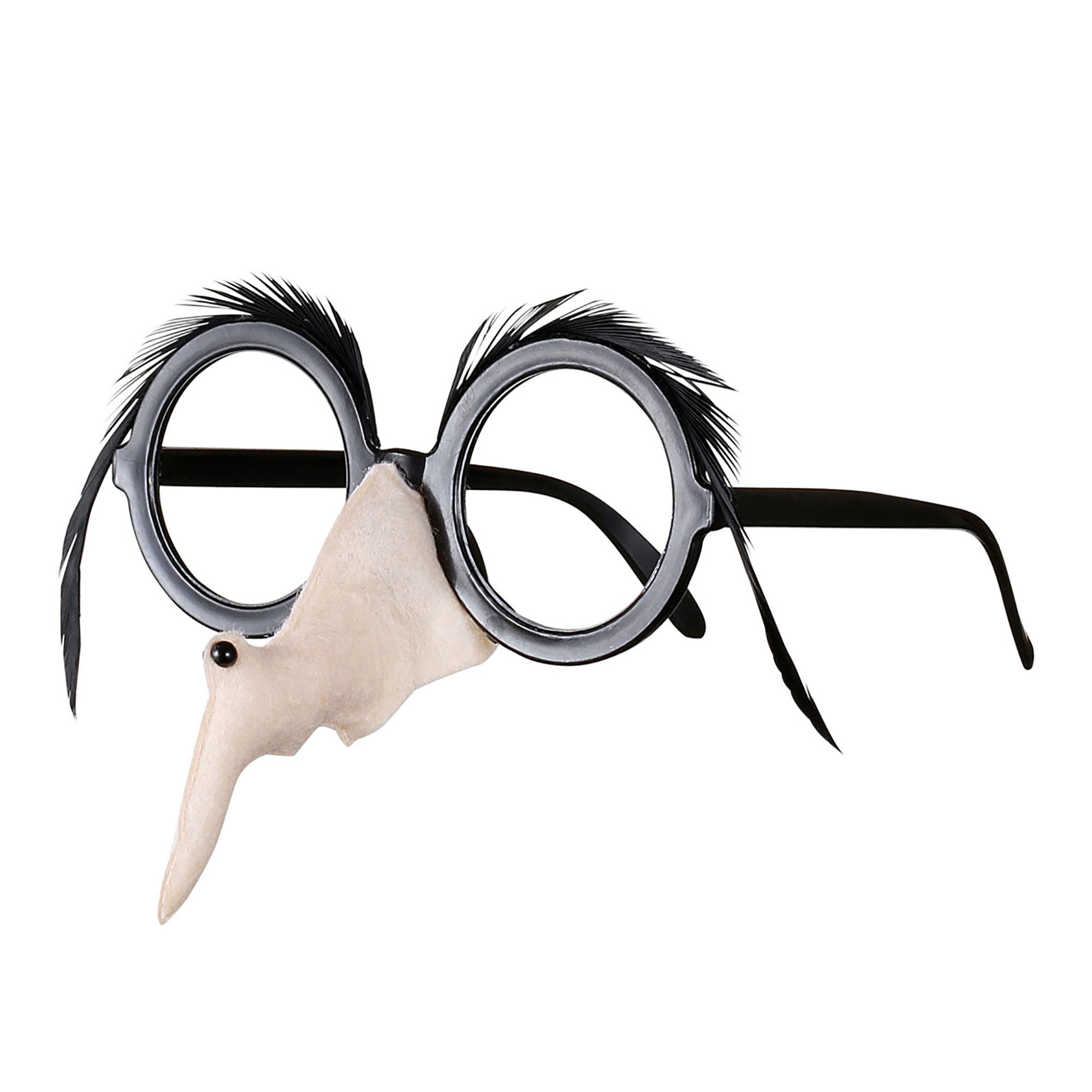Behandeling commentaar groet Accessoires voor Halloween bril met heksenneus en zwarte wenkbrouwen -  e-Carnavalskleding