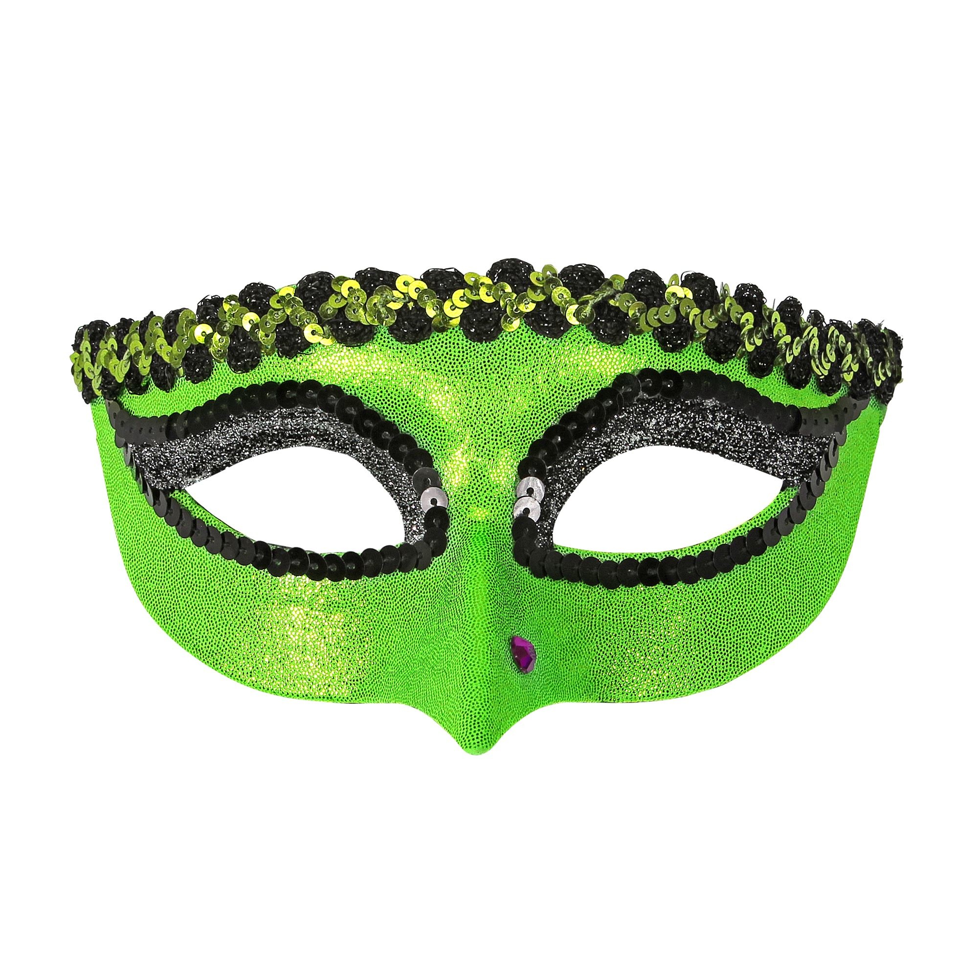 Heksen oogmasker groen met wrat