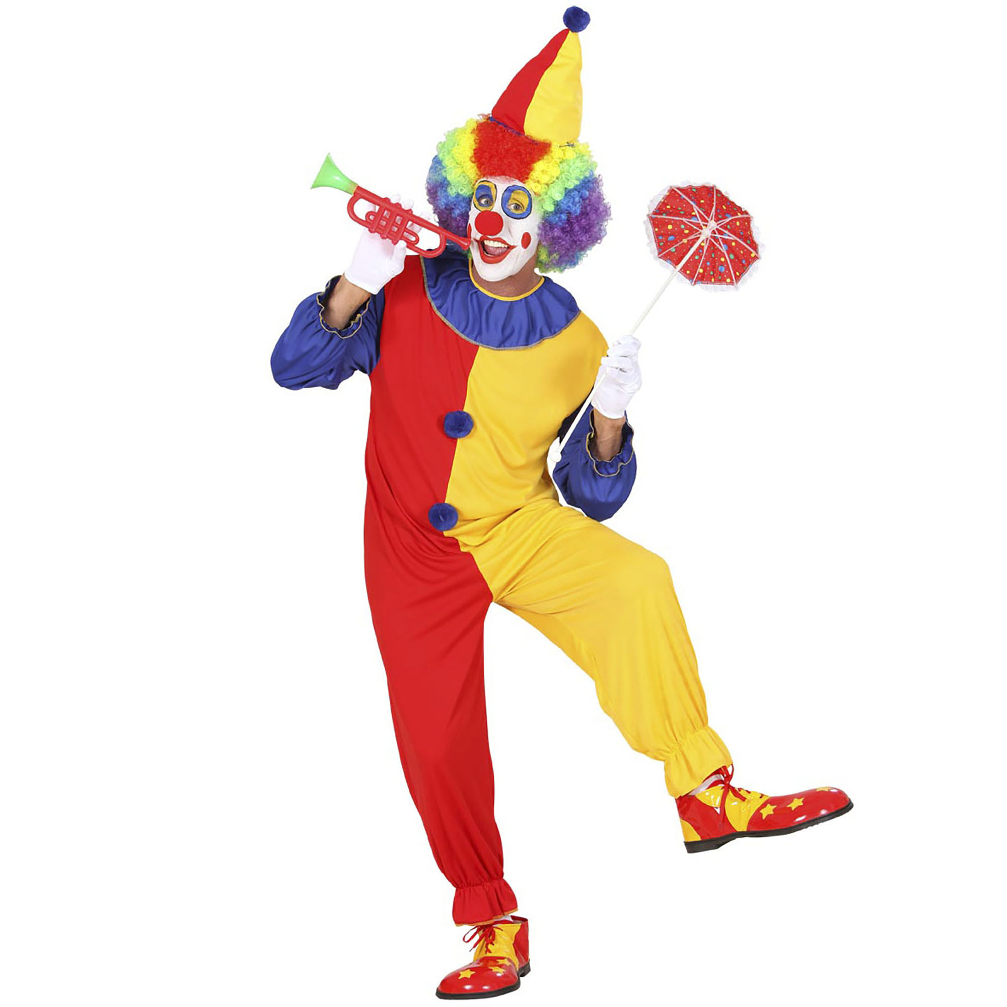 Carnavalskledij: crimi clownpak voor volwassenen