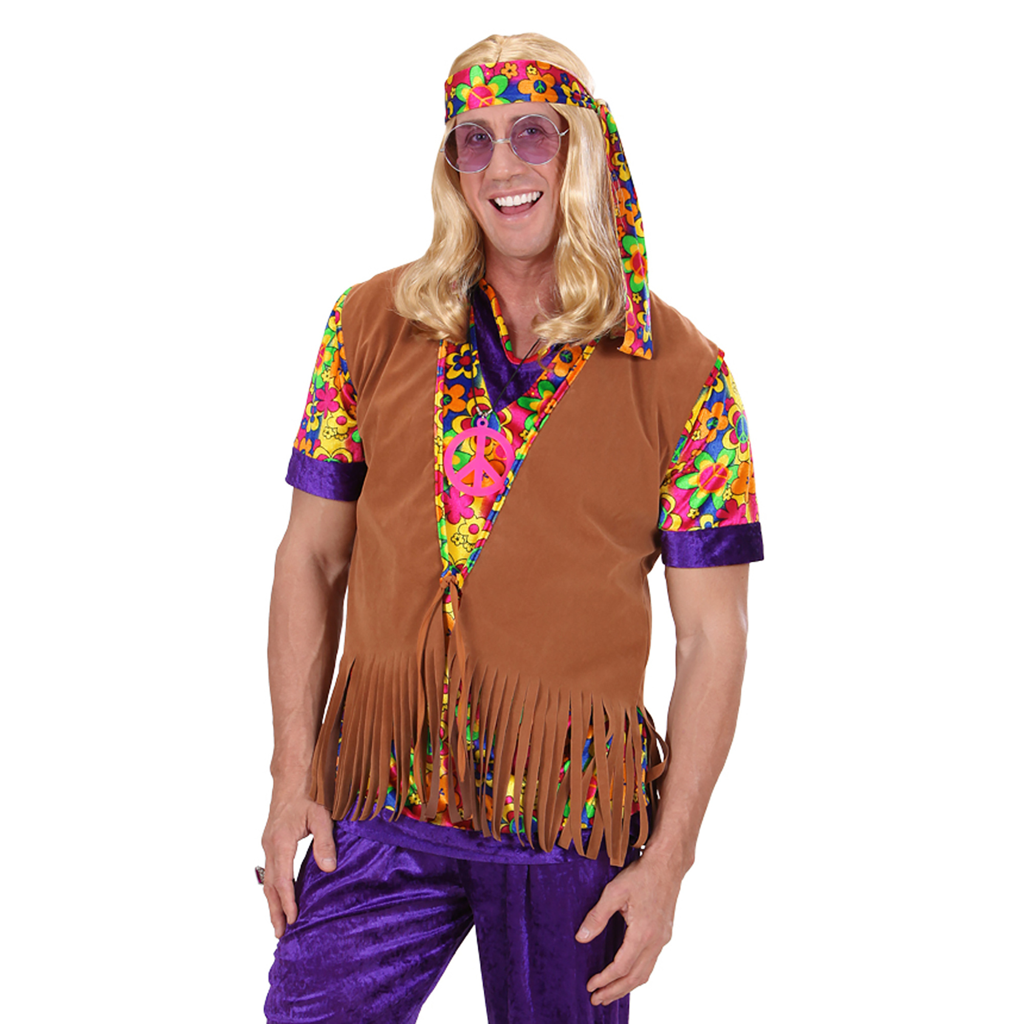 Gedachte Verrast zijn En team Mooi suede-look hippie-pak voor mannen - e-Carnavalskleding