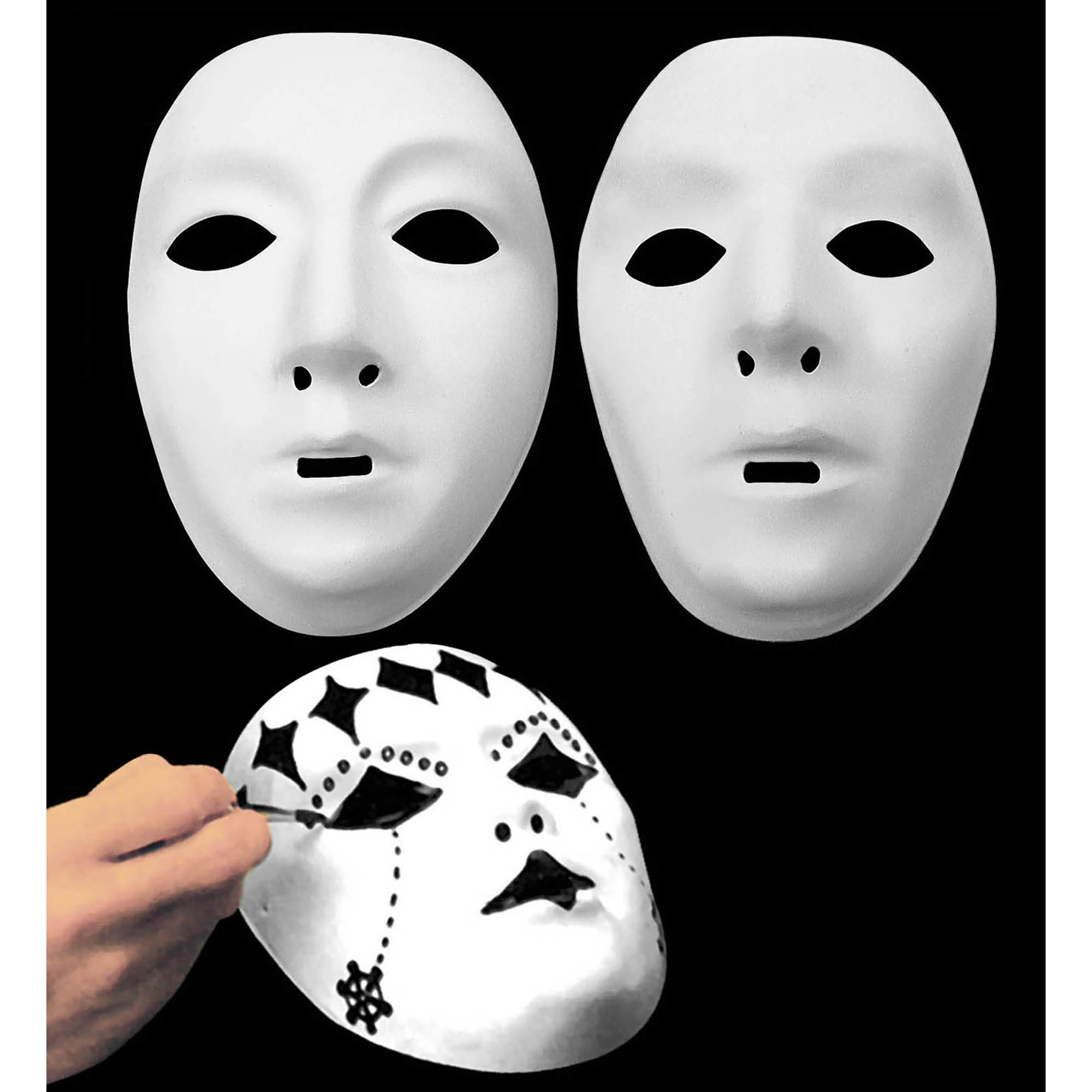 peper pensioen Vacature Plastic maskers beschilderbaar voor creatievelingen - e-Carnavalskleding