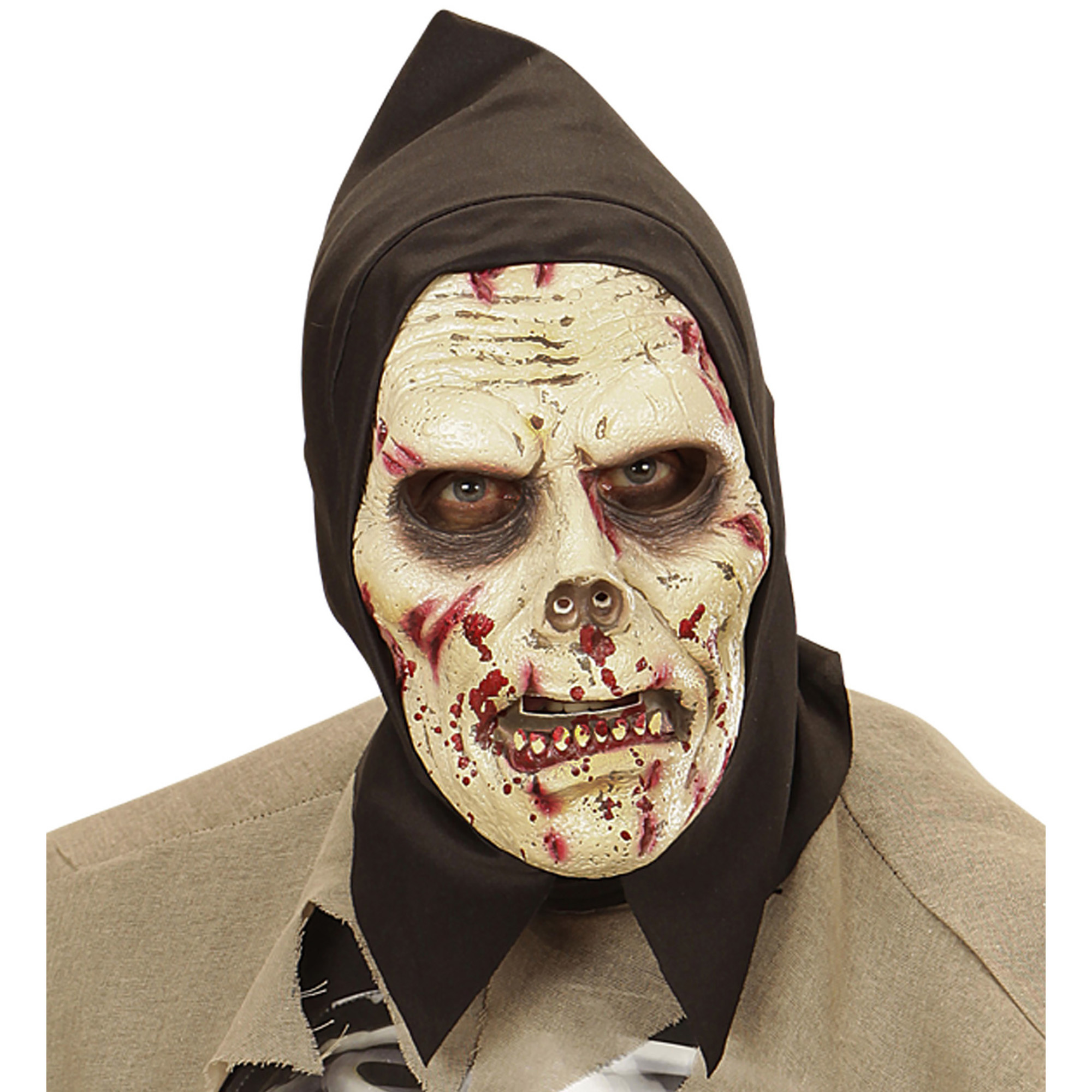 Masker witte zombie met kap