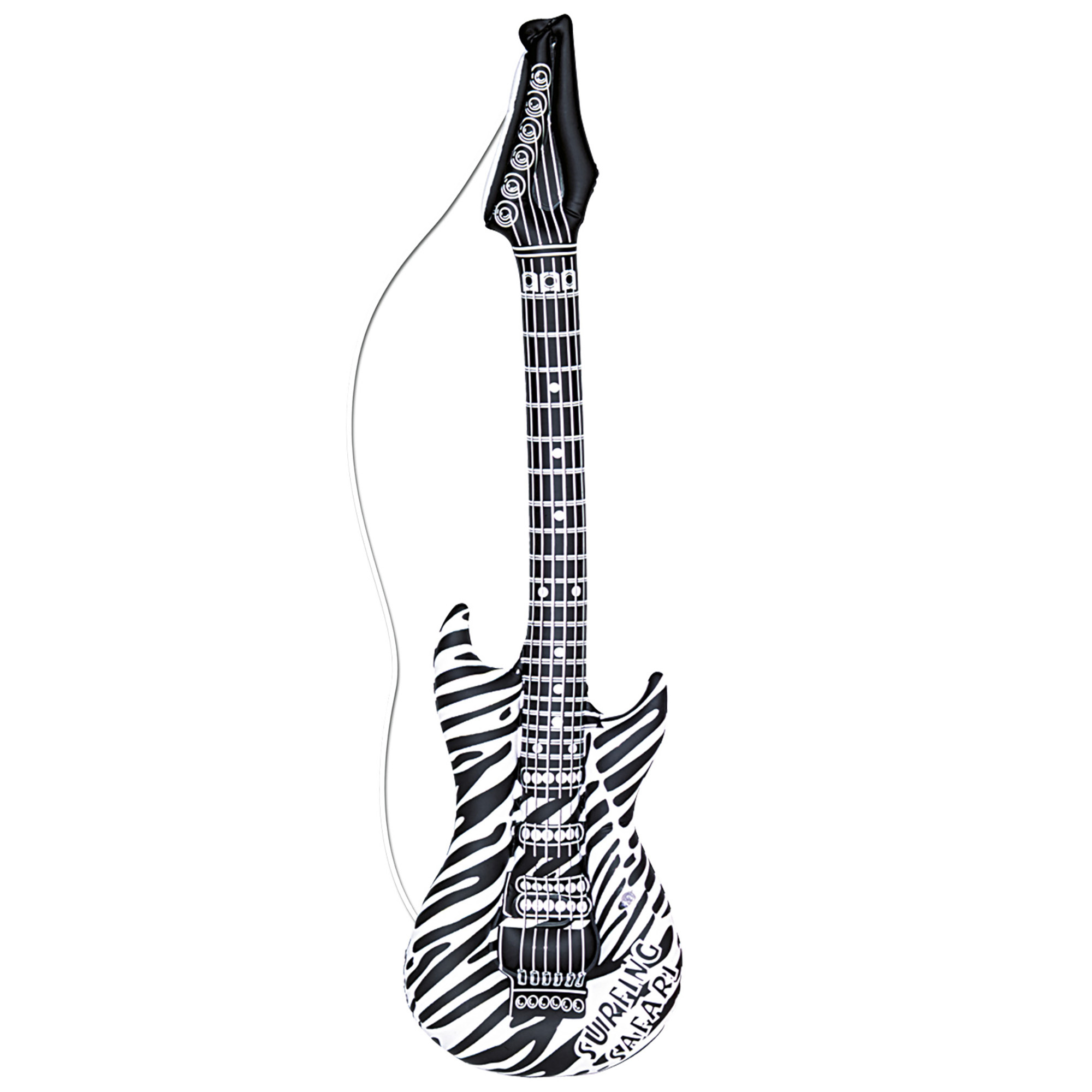 Opblaasbare gitaar met zwart-witte zebra print