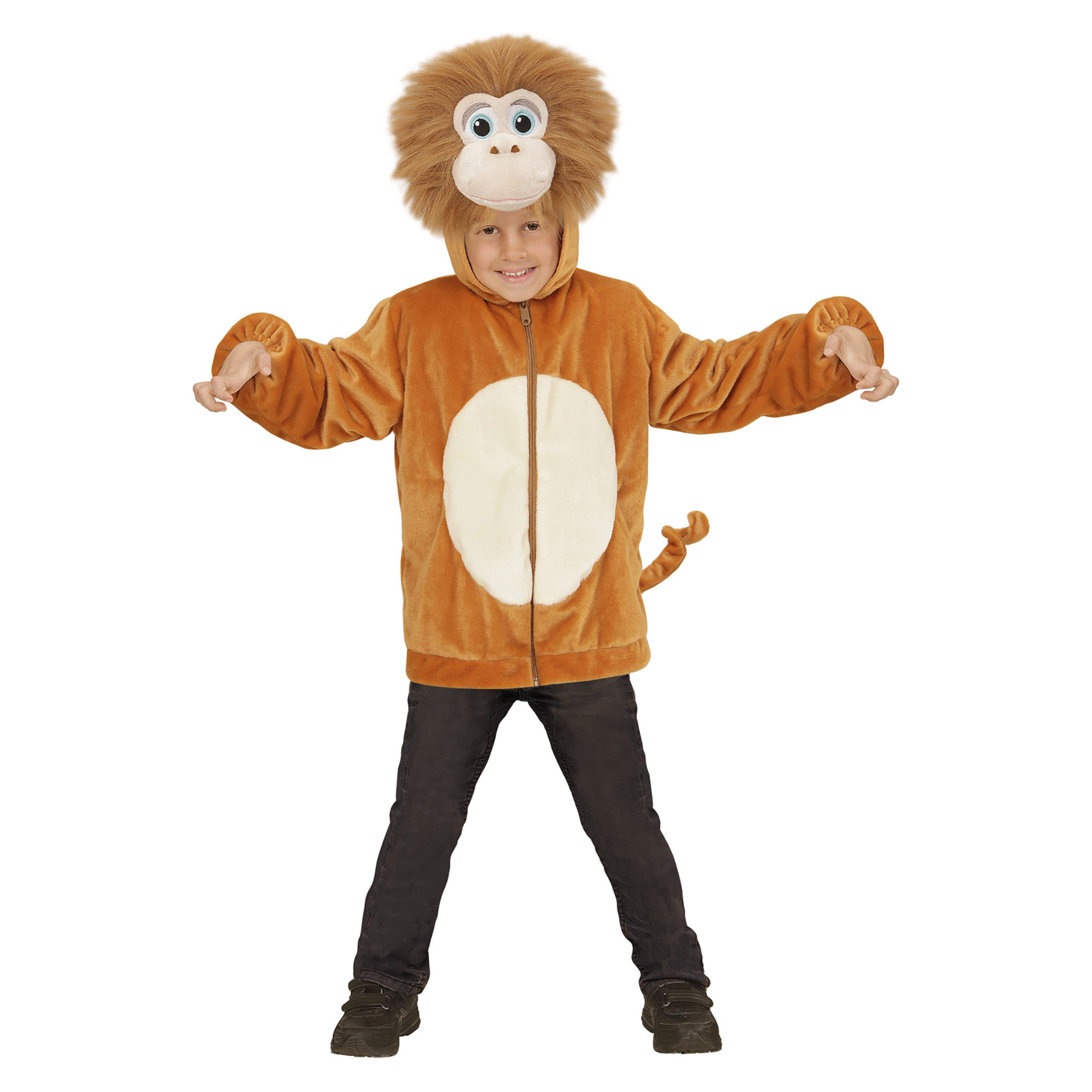 Vest met capuchon aap voor kinderen - Verkleedkleding - 92