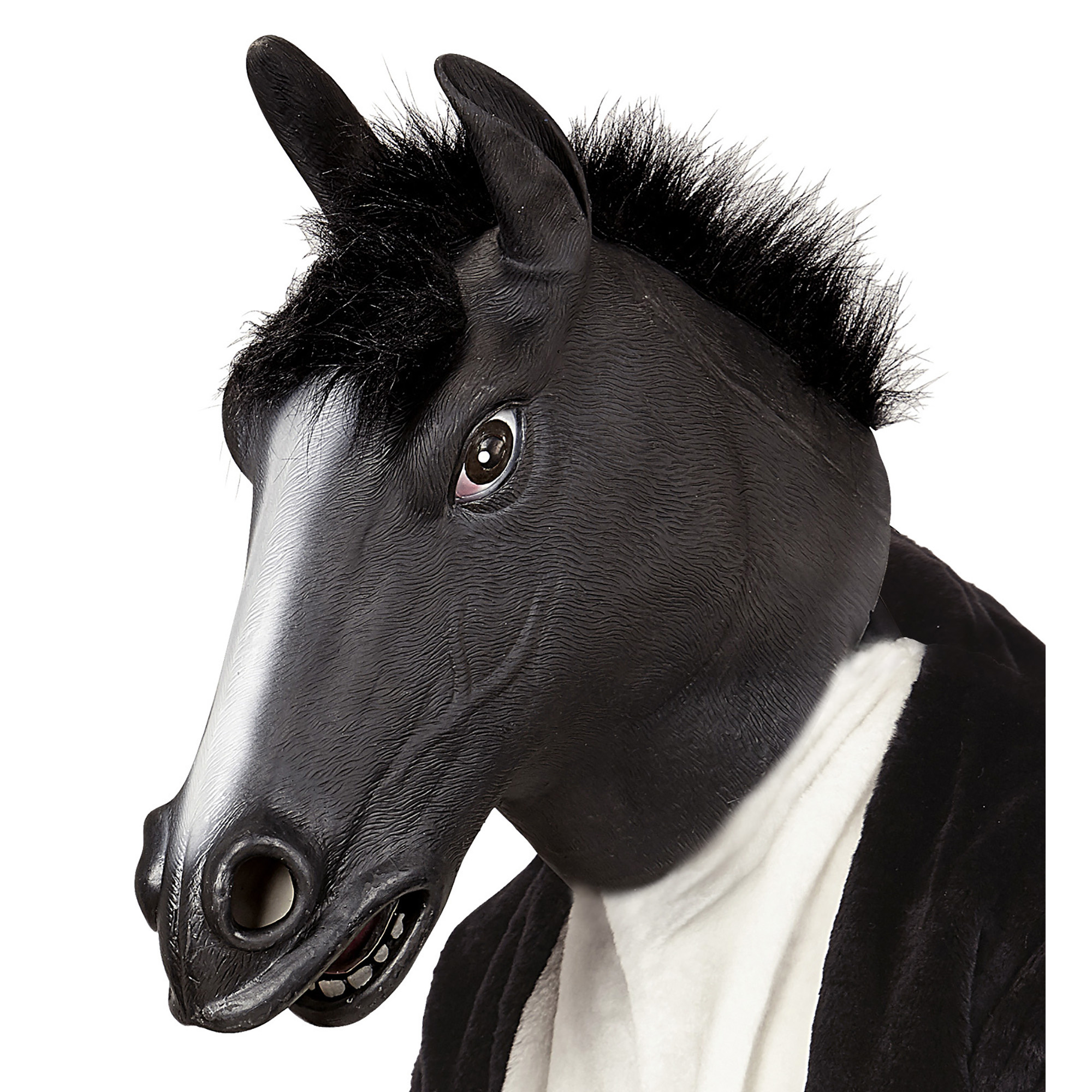 Hijsen speer of Luxe paarden masker zwart voor een feestje - e-Carnavalskleding