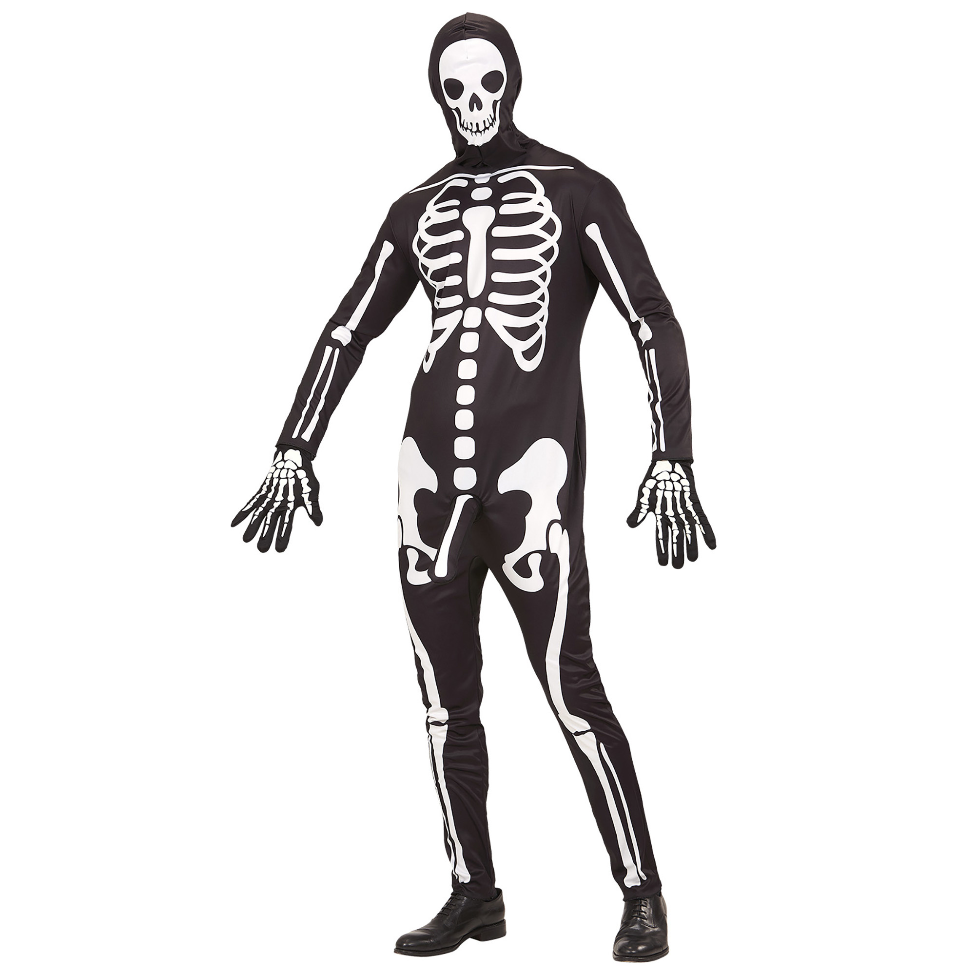 Widmann - Spook & Skelet Kostuum - Geil Skelet Met Leuter - Man - zwart - Medium - Carnavalskleding - Verkleedkleding