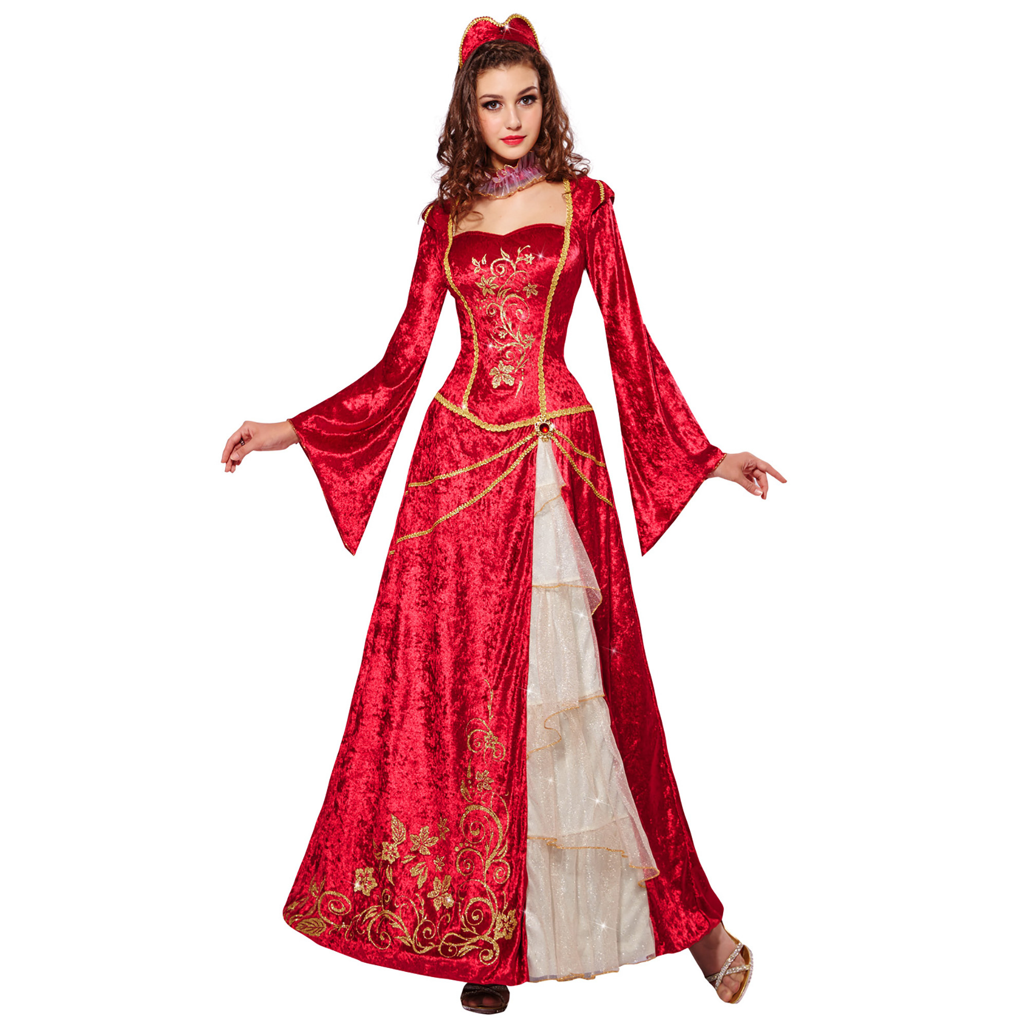 Rood Renaissance prinses kostuum voor vrouwen - Volwassenen kostuums