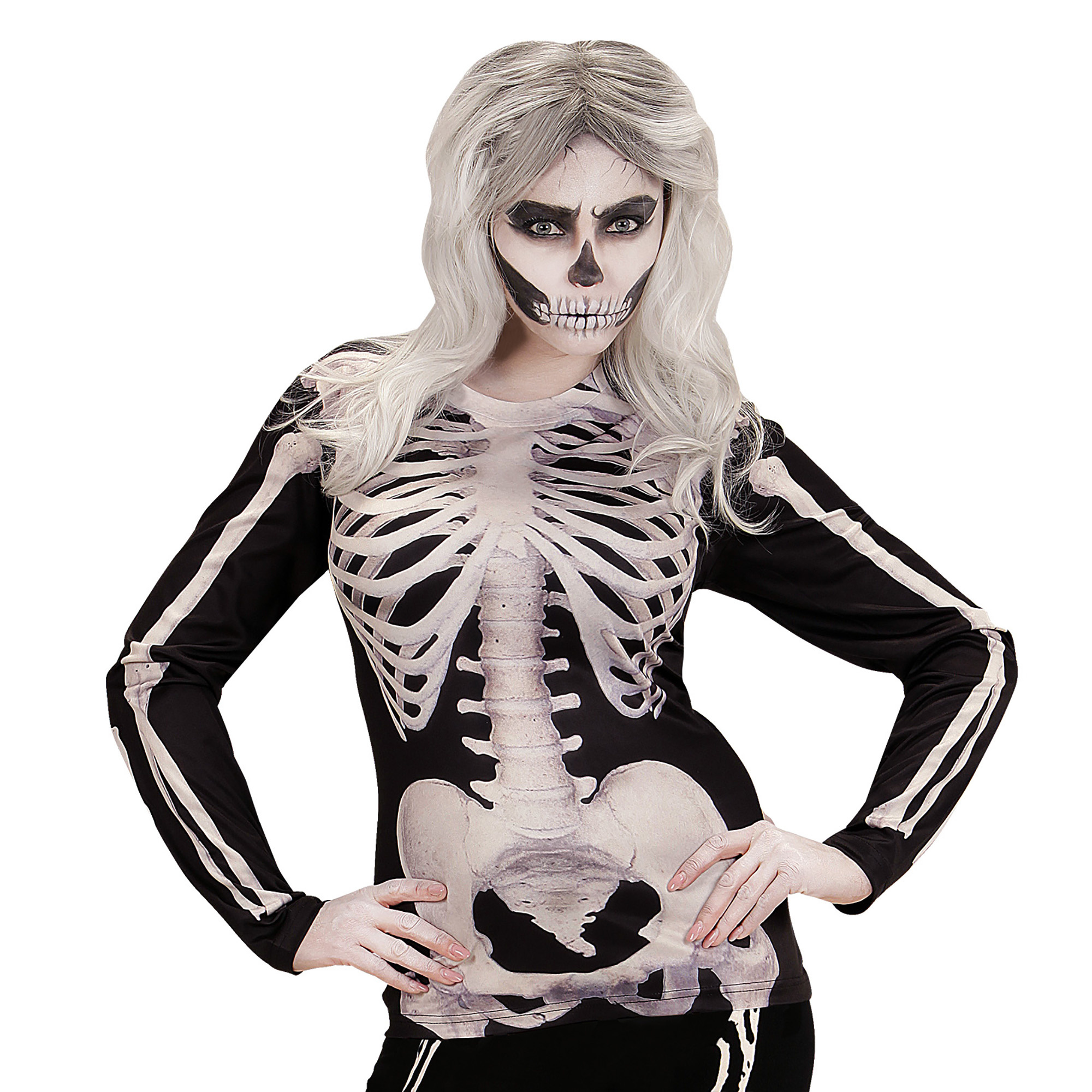 Associëren Hoe dan ook Algebraïsch Griezelig skelet kostuum dames - e-Carnavalskleding