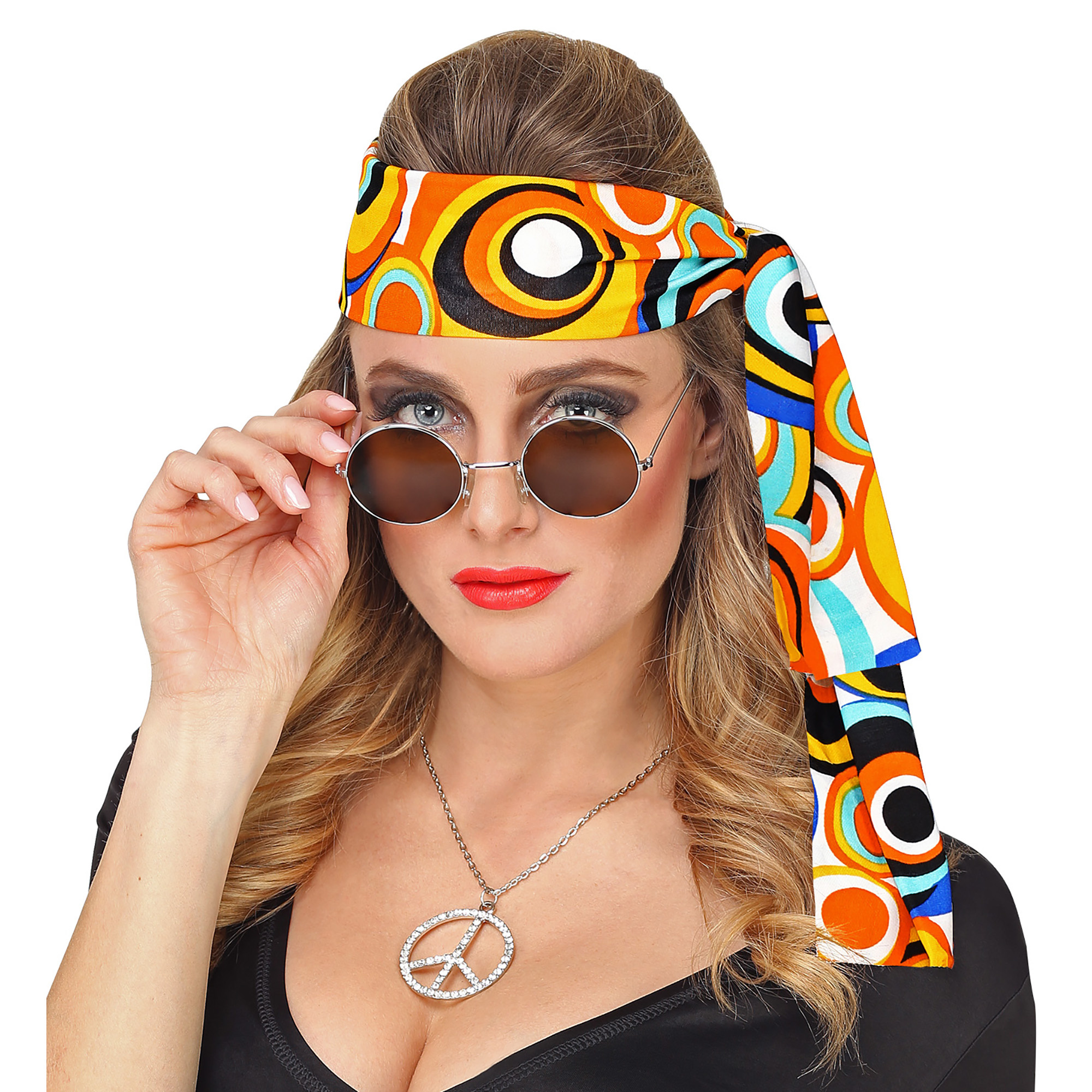 rib onpeilbaar Onverschilligheid Mooie hippie hoofdband met gekleurde bollen - e-Carnavalskleding