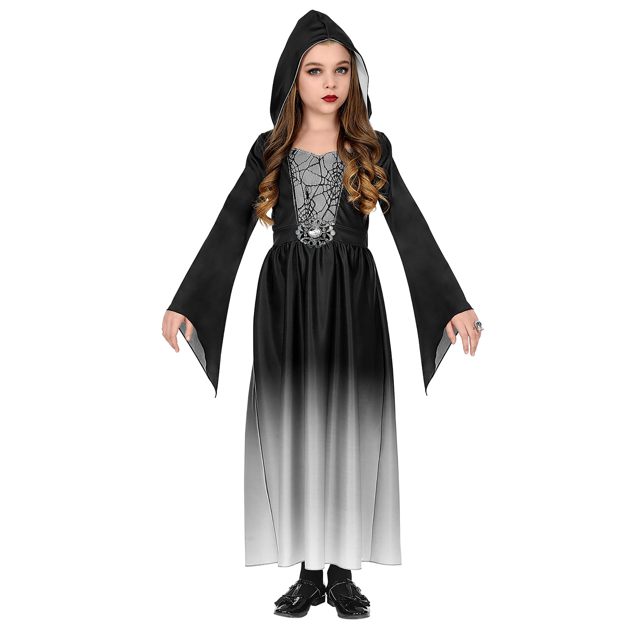 WIDMANN - Witte vampier gravin outfit voor meisjes - 158 (11-13 jaar)