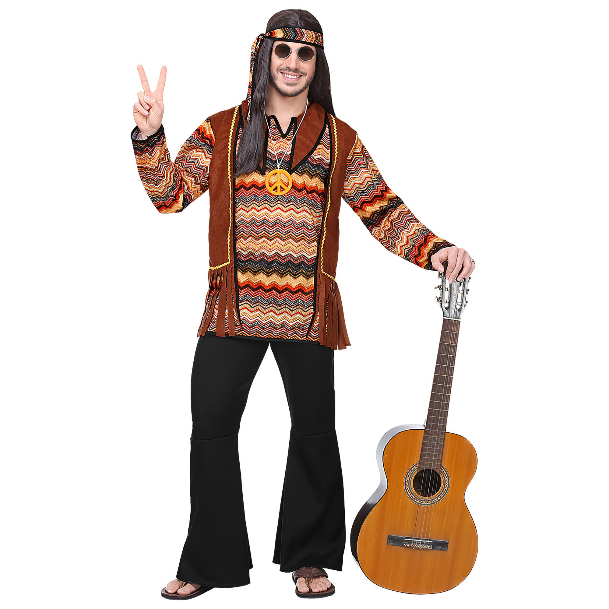 WIDMANN - Back to the 60s hippie kostuum voor mannen - XS