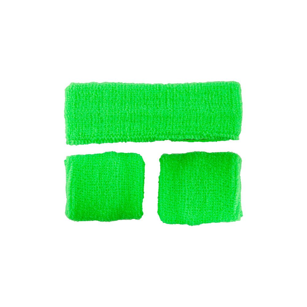 Luxe neon groene zweetbanden set