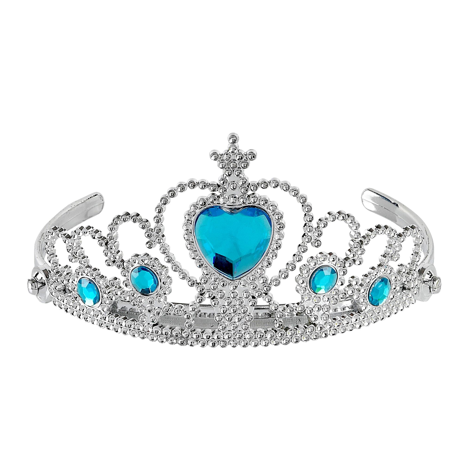 Beschietingen kast Langskomen tiara zilver met turquise steentjes - e-Carnavalskleding