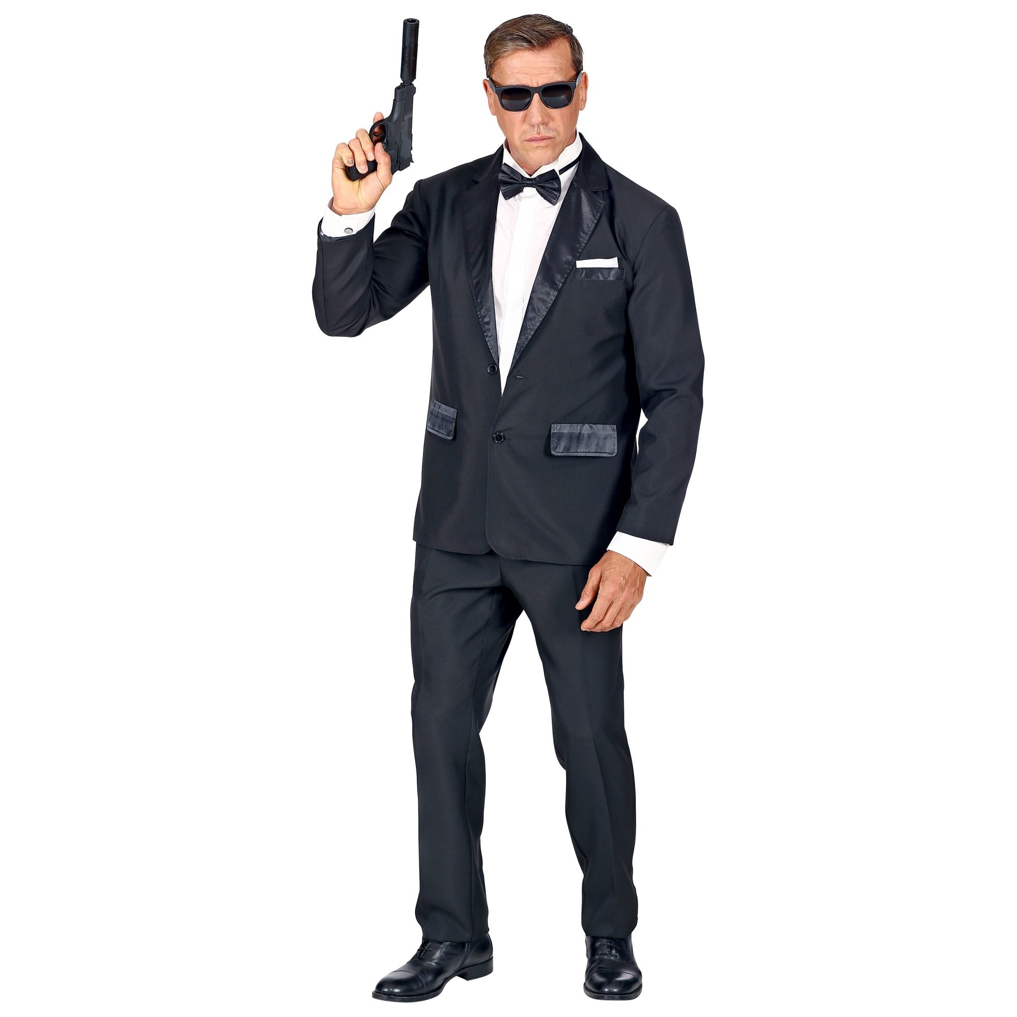 Widmann - James Bond Kostuum - 007 Bond Smoking - Man - zwart - Medium - Carnavalskleding - Verkleedkleding