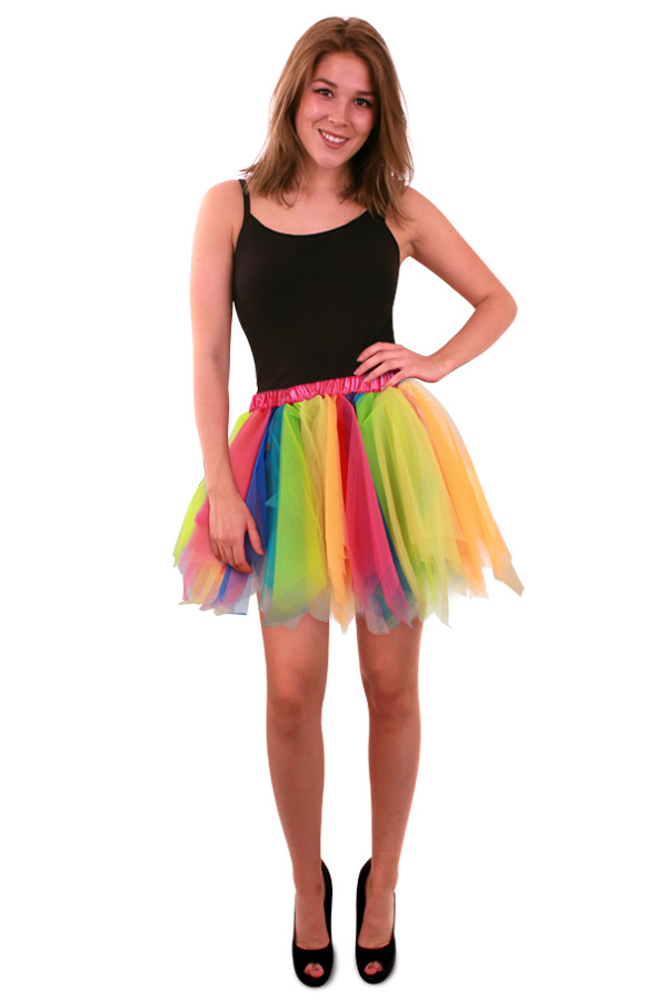 Mooie tule rok regenboog dames one size S-L