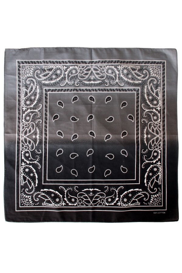 Mooie bandana met kleurverloop zwart/wit 56 x 56 cm