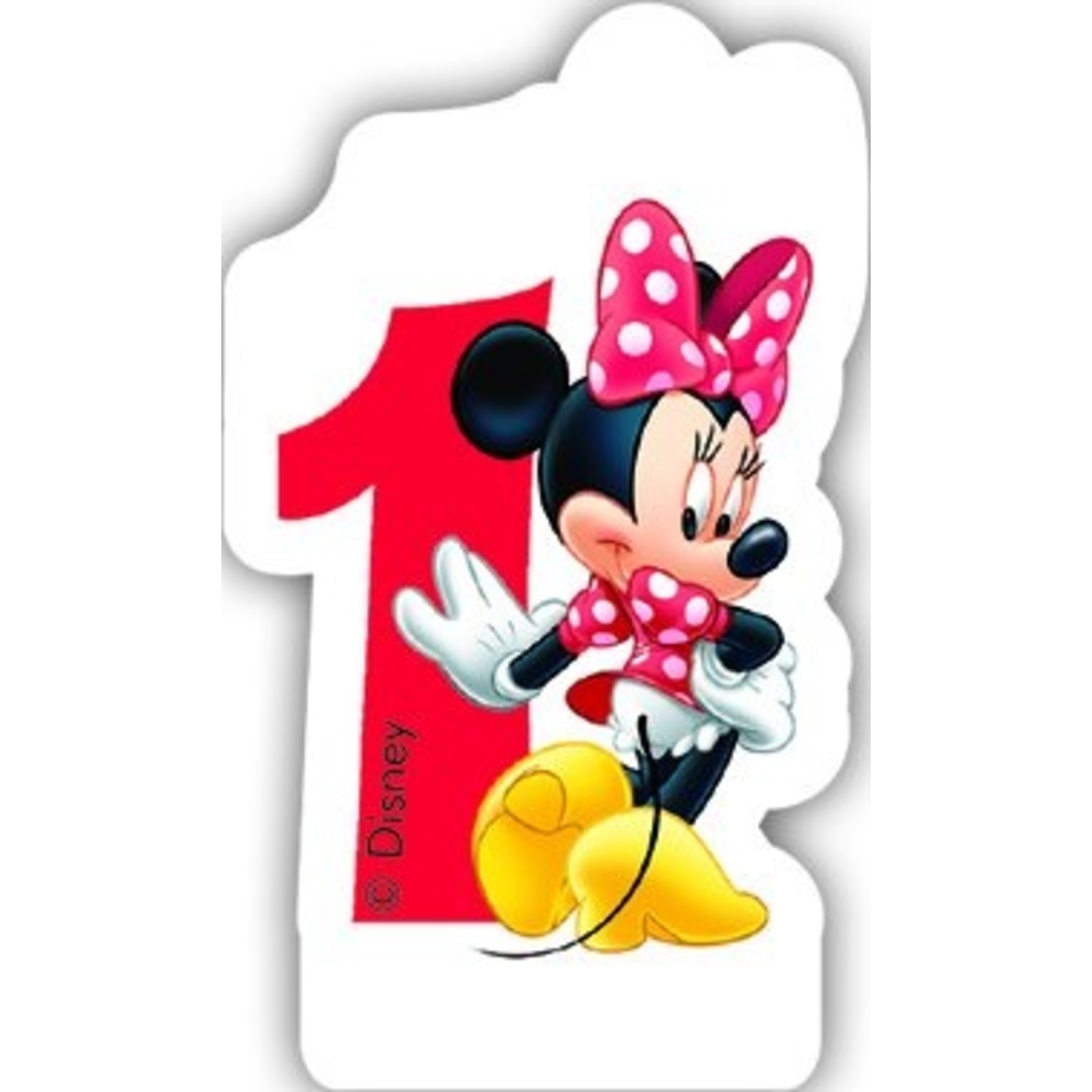 Me Bejaarden Slager Leuke verjaardag kaars Minnie Mouse cijfer 1 - e-Carnavalskleding