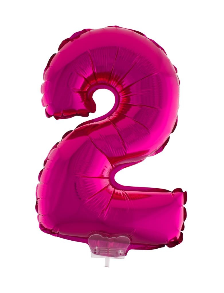 Folie ballon 41 cm op stokje roze