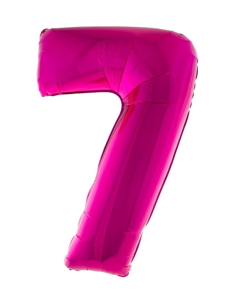 Cijferballon folie nummer 7 | Opblaascijfer 7 roze 102cm