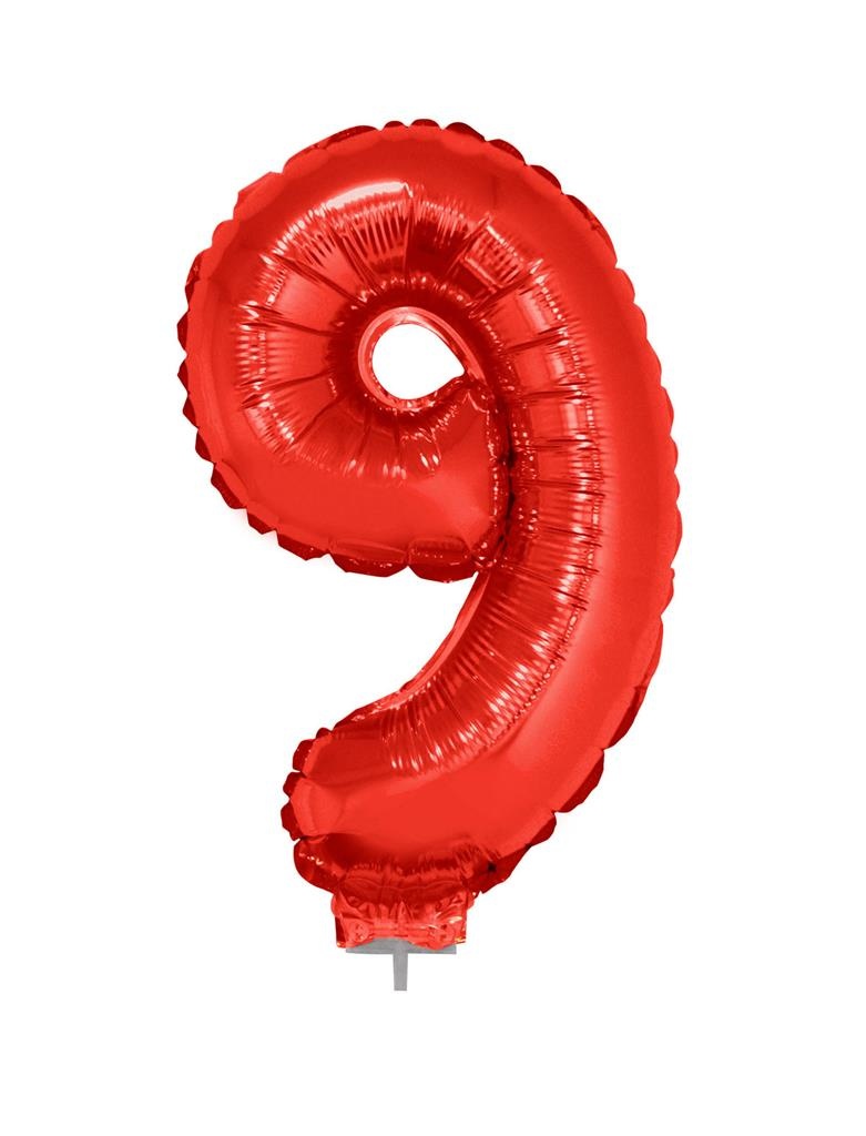Folie ballon 41 cm op stokje rood