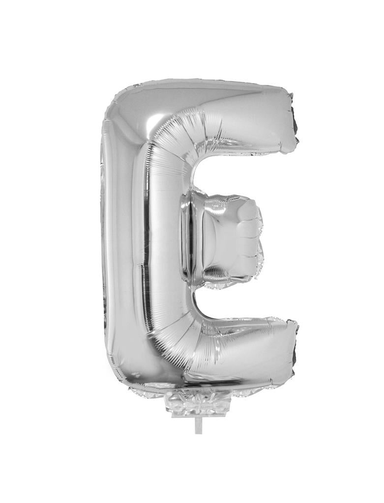 Folie ballon letter E Zilver