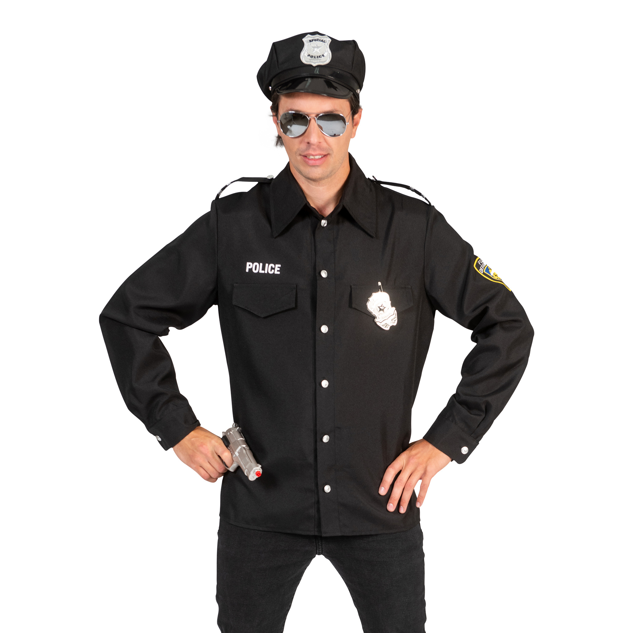 bed interieur Toestemming Ruig politie kostuum Pedro voor heren - e-Carnavalskleding