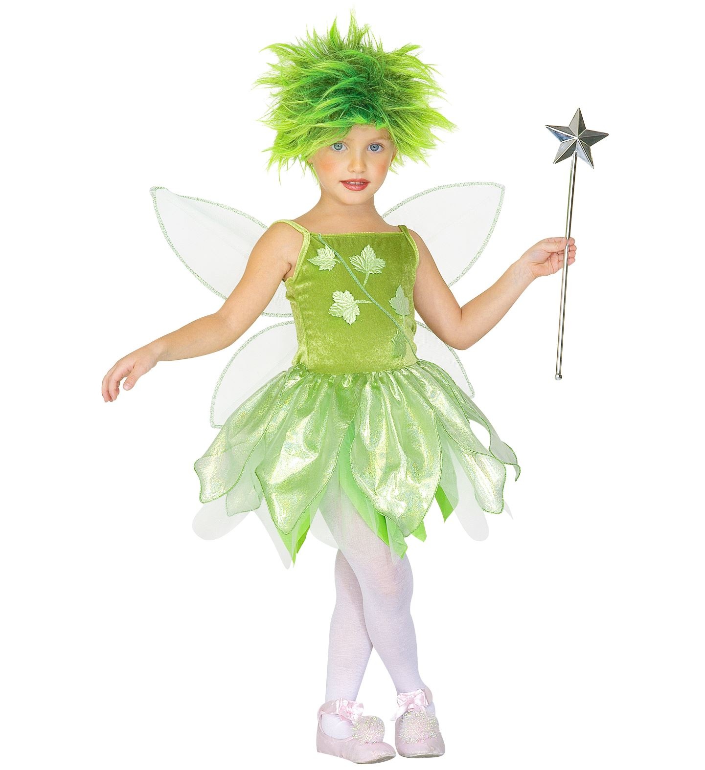 Widmann - Elfen Feeen & Fantasy Kostuum - Groene Bosfee Grote Eik - Meisje - groen - Maat 116 - Carnavalskleding - Verkleedkleding