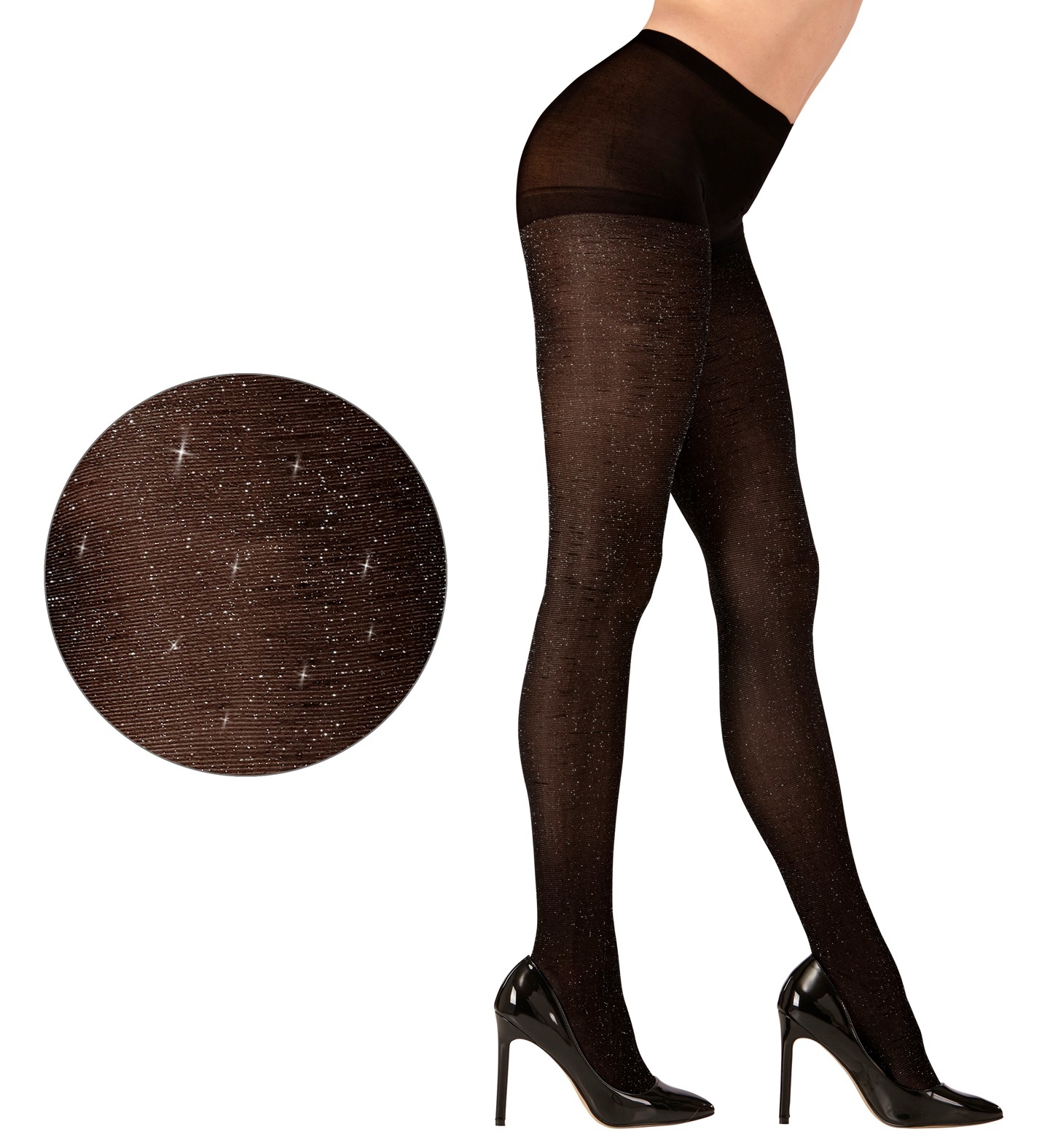 Geheim Octrooi definitief Panty in de kleur glitter zwart - e-Carnavalskleding