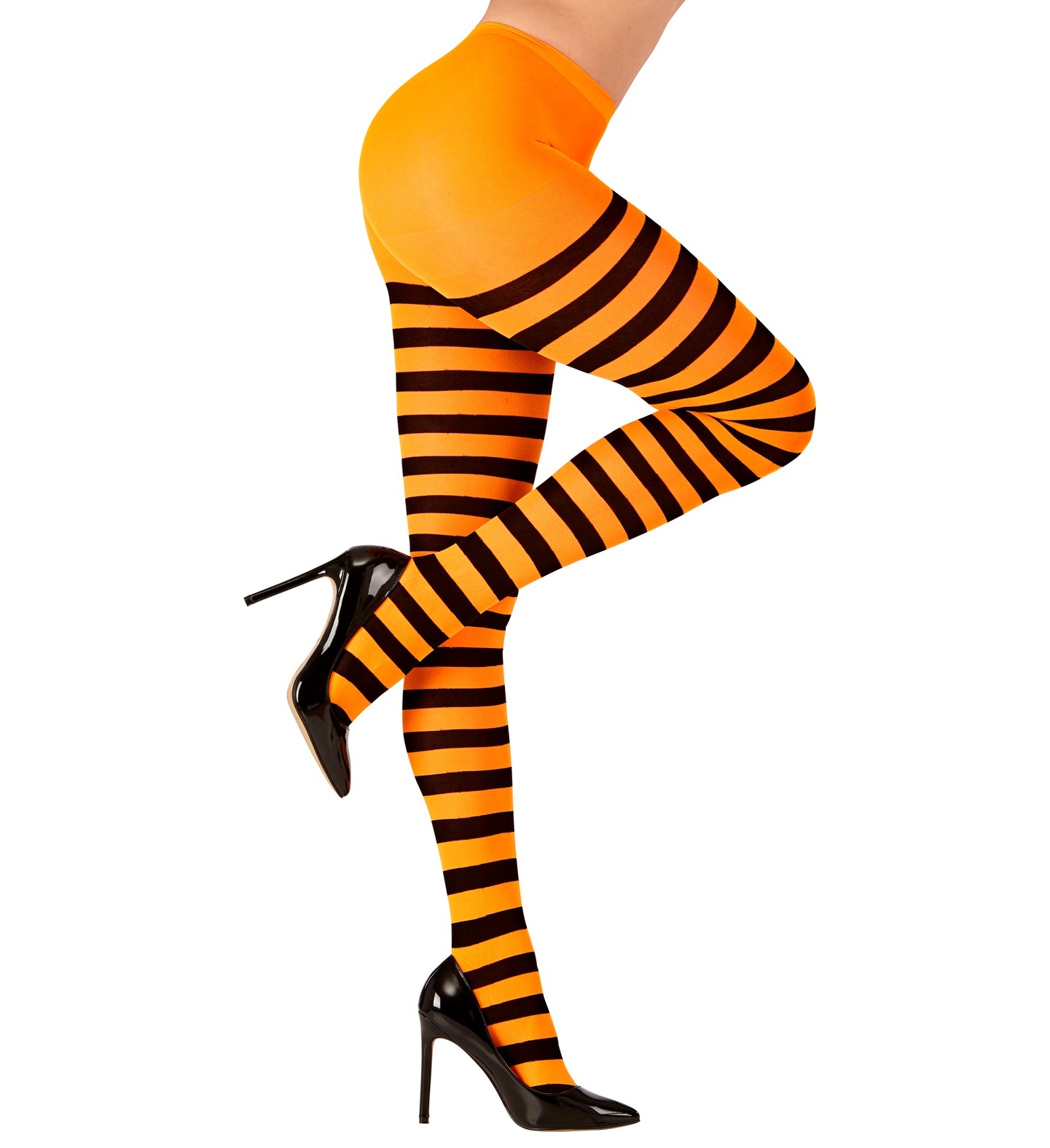 Knipoog winkel Besmettelijke ziekte Panty's oranje zwart gestreept voor dames - e-Carnavalskleding