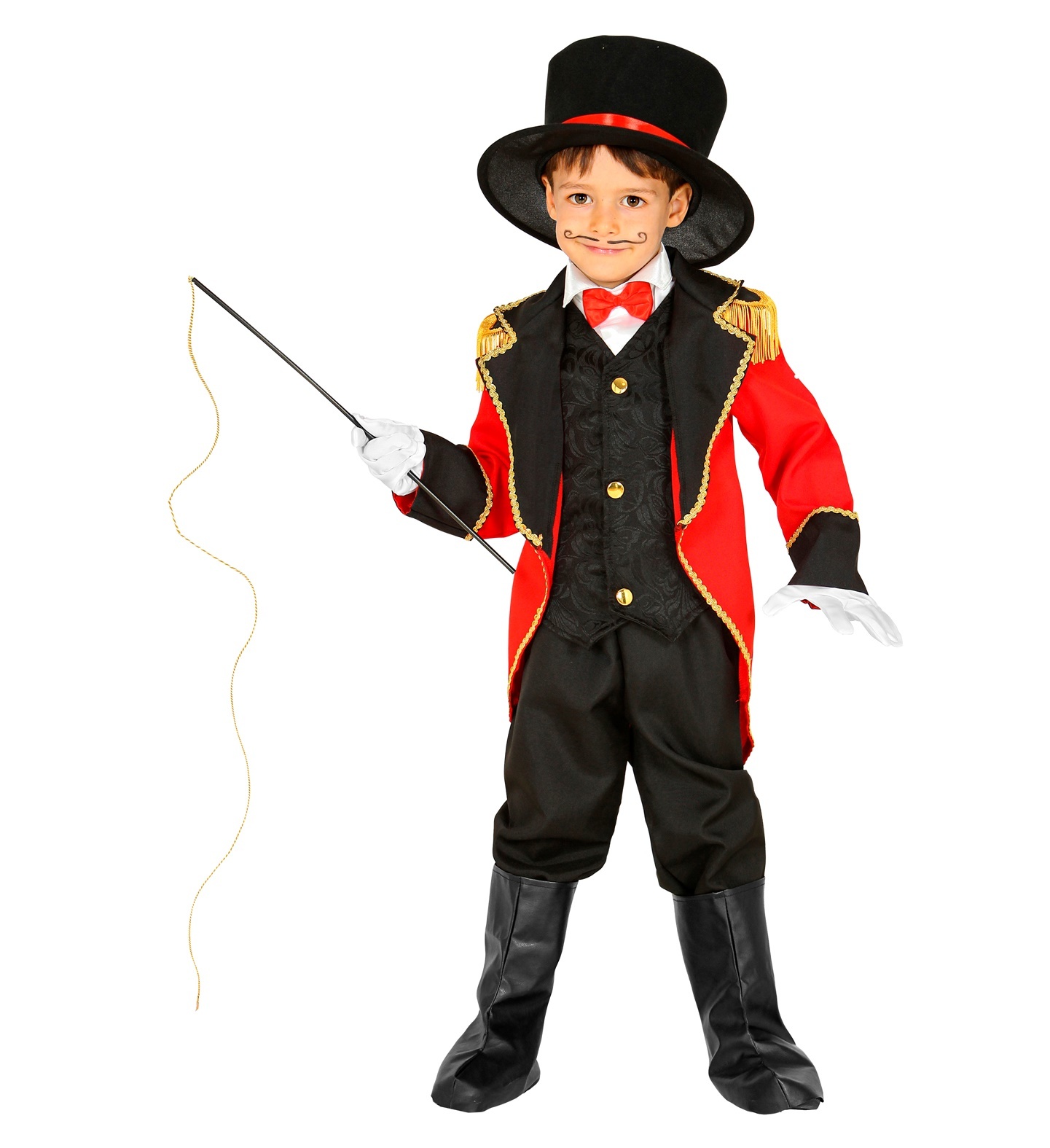 Widmann - Circus Kostuum - Houd Ze In Bedwang Dompteur - Jongen - rood,zwart - Maat 104 - Carnavalskleding - Verkleedkleding