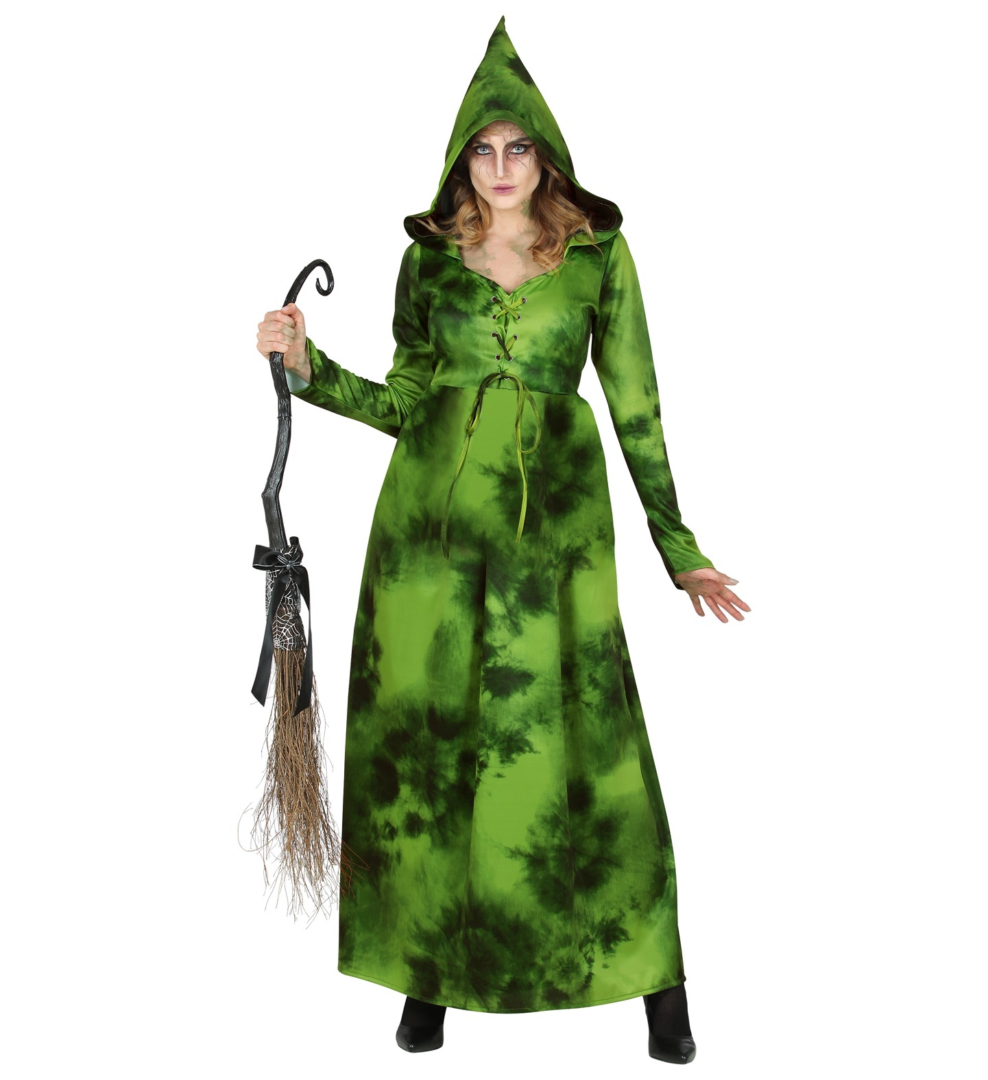 Widmann - Heks & Spider Lady & Voodoo & Duistere Religie Kostuum - Heks Van Het Zwarte Woud - Vrouw - groen - XL - Halloween - Verkleedkleding