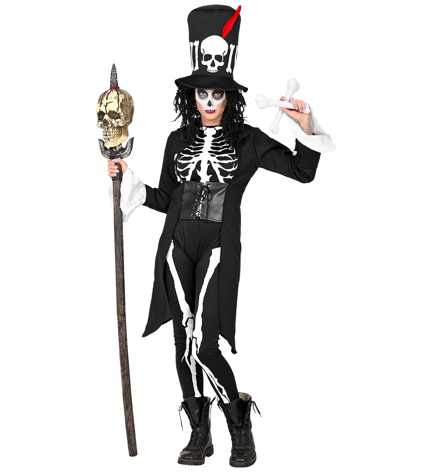 Widmann - Heks & Spider Lady & Voodoo & Duistere Religie Kostuum - Occulte Magie Priesteres - Vrouw - - Small - Halloween - Verkleedkleding