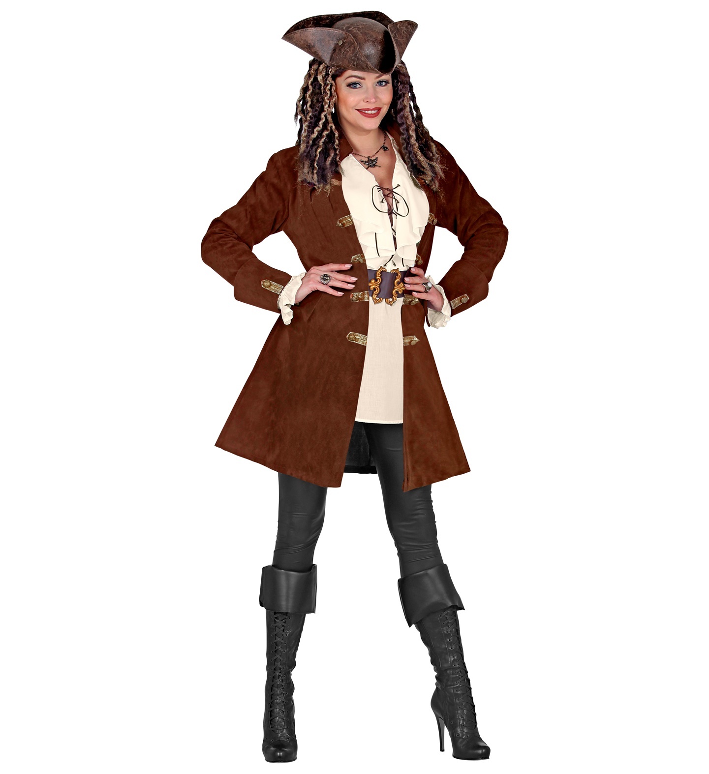 Widmann - Piraat & Viking Kostuum - Sadie De Geit De Vrouwelijke Piraat - bruin - Large / XL - Carnavalskleding - Verkleedkleding