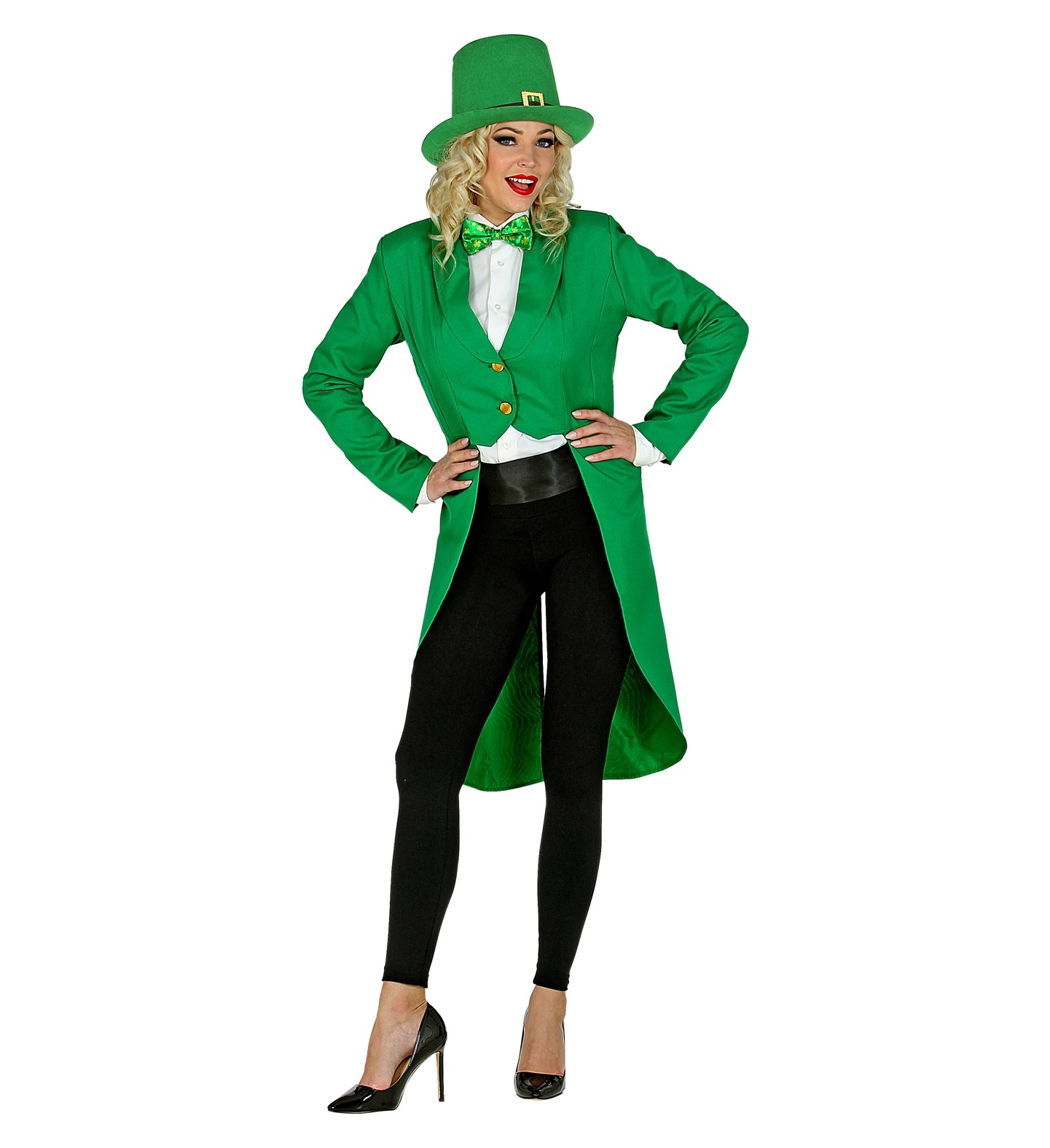 Widmann - Trol & Goblin & Leprechaun Kostuum - Groen Als Gras Slipjas Vrouw - groen - Medium - Carnavalskleding - Verkleedkleding