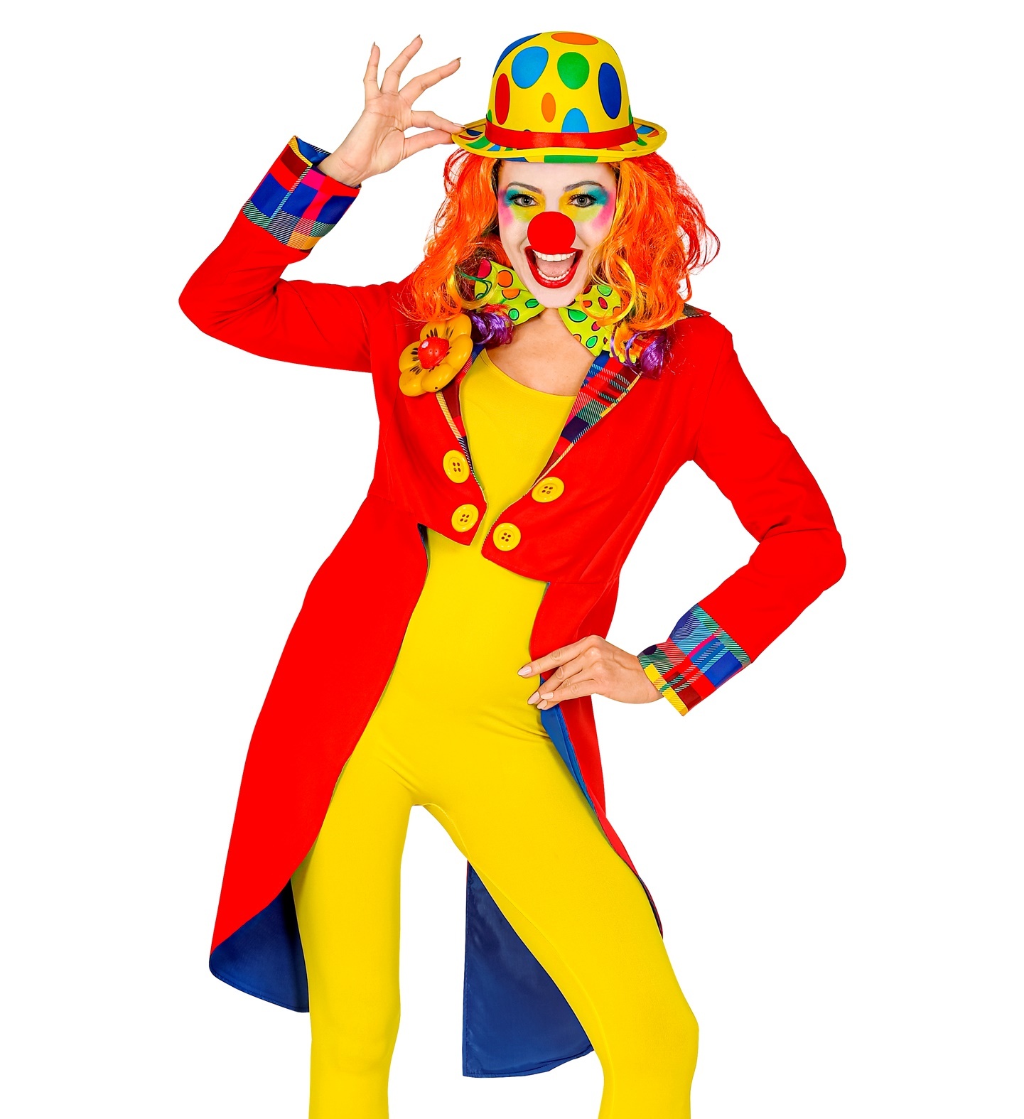 Widmann - Clown & Nar Kostuum - Breek De Circustent Af Clown Slipjas Rood Vrouw - rood - XL - Carnavalskleding - Verkleedkleding
