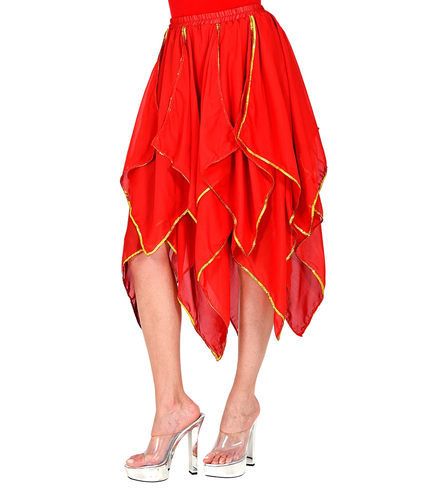 Widmann - 1001 Nacht & Arabisch & Midden-Oosten Kostuum - Zwierige Rode Rok Van Chiffon Vrouw - rood - One Size - Halloween - Verkleedkleding