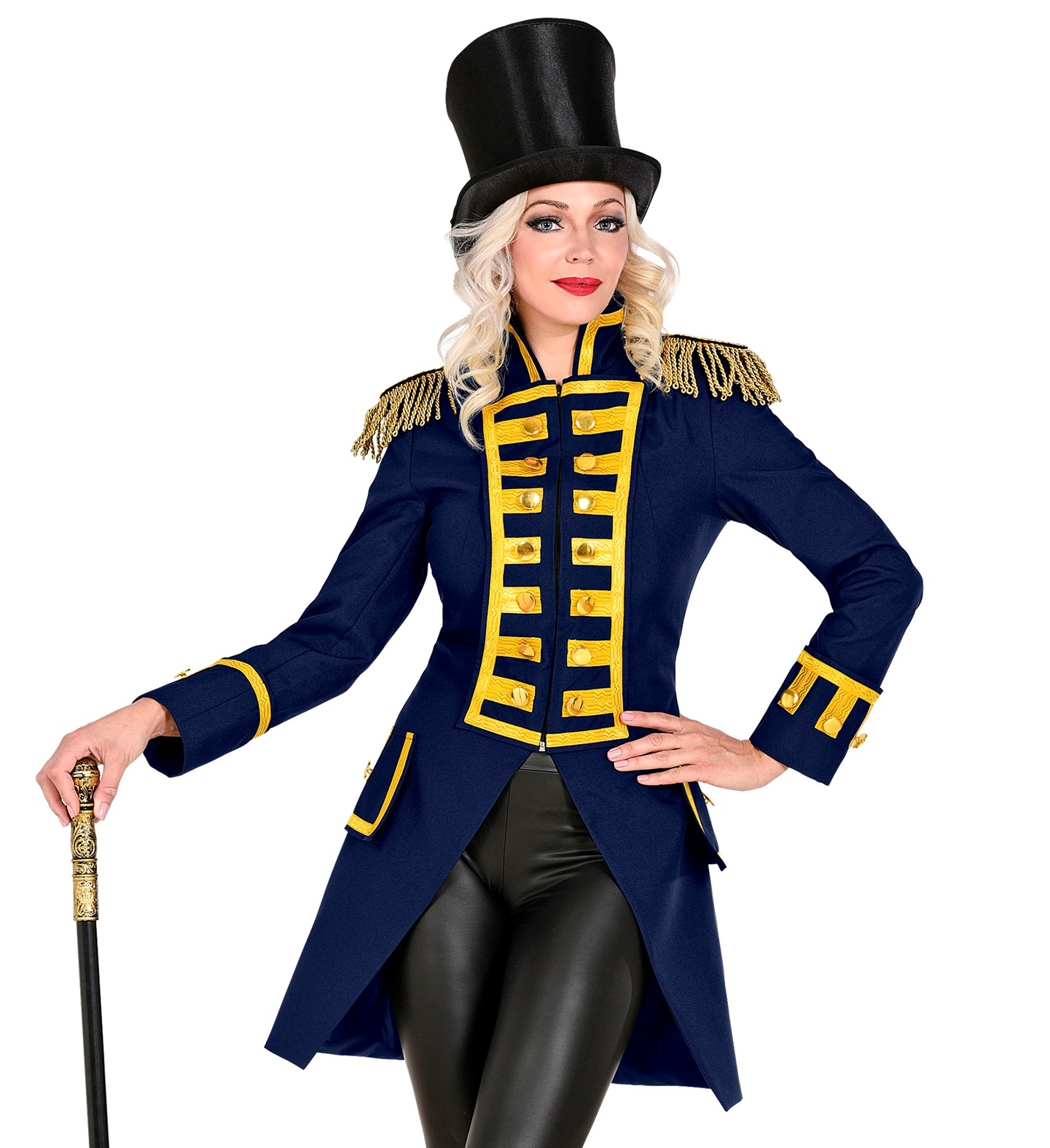 Widmann - Piraat & Viking Kostuum - Franse Parade Jas Blauw Vrouw - blauw - XXL - Carnavalskleding - Verkleedkleding
