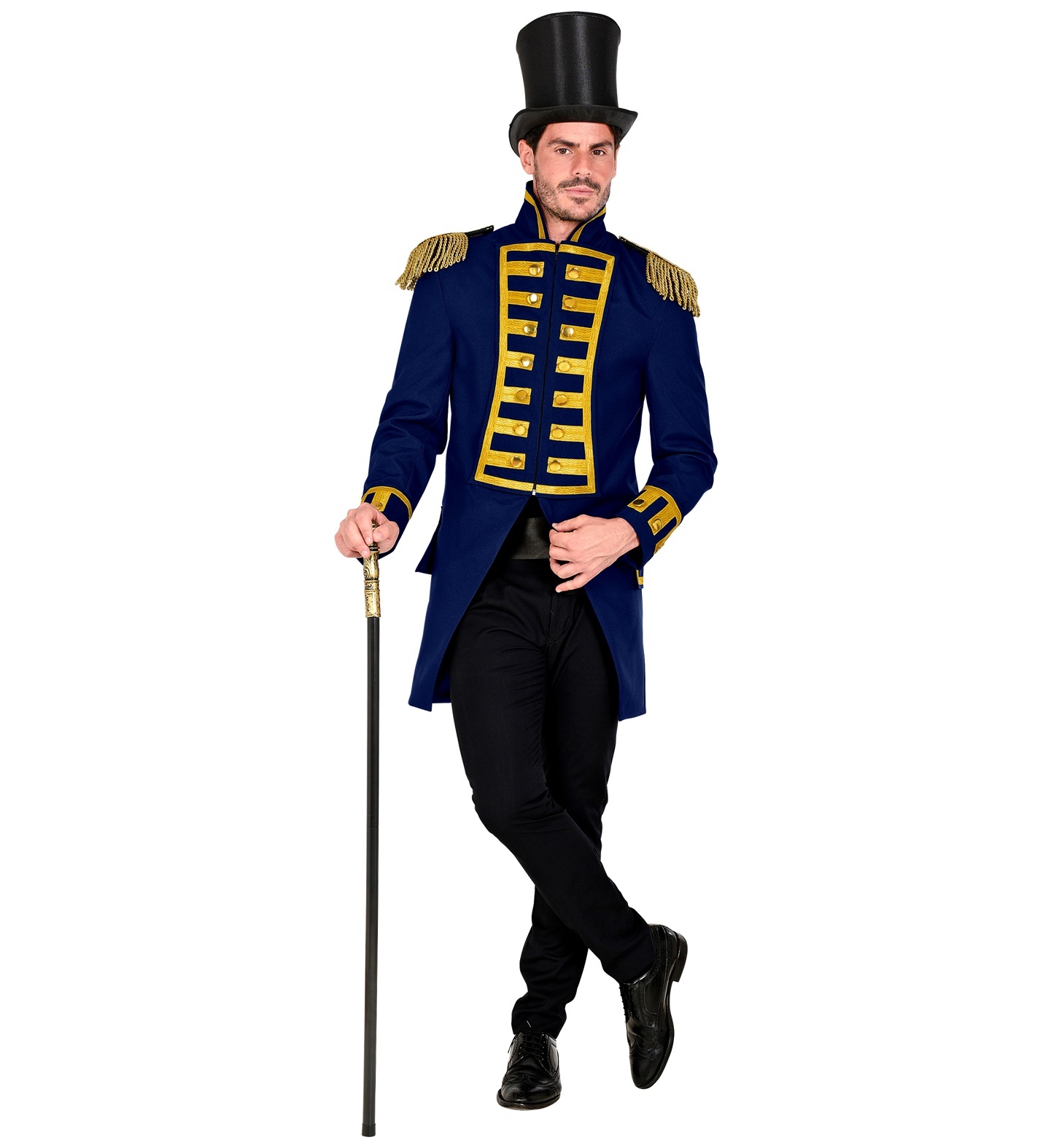 Widmann - Piraat & Viking Kostuum - Deftige Franse Parade Jas Blauw Man - blauw - Medium - Carnavalskleding - Verkleedkleding