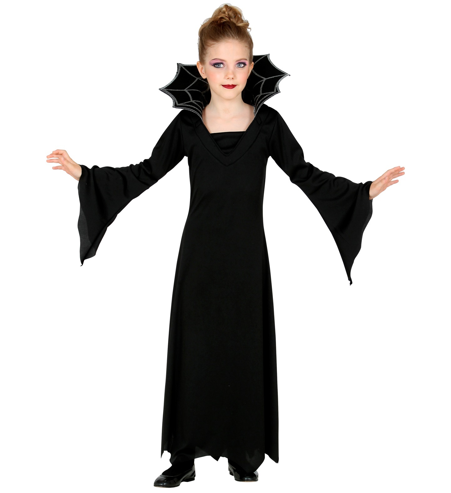 Widmann - Vampier & Dracula Kostuum - Draculala Van Kasteel Lalastijn - Meisje - Zwart - Maat 164 - Halloween - Verkleedkleding