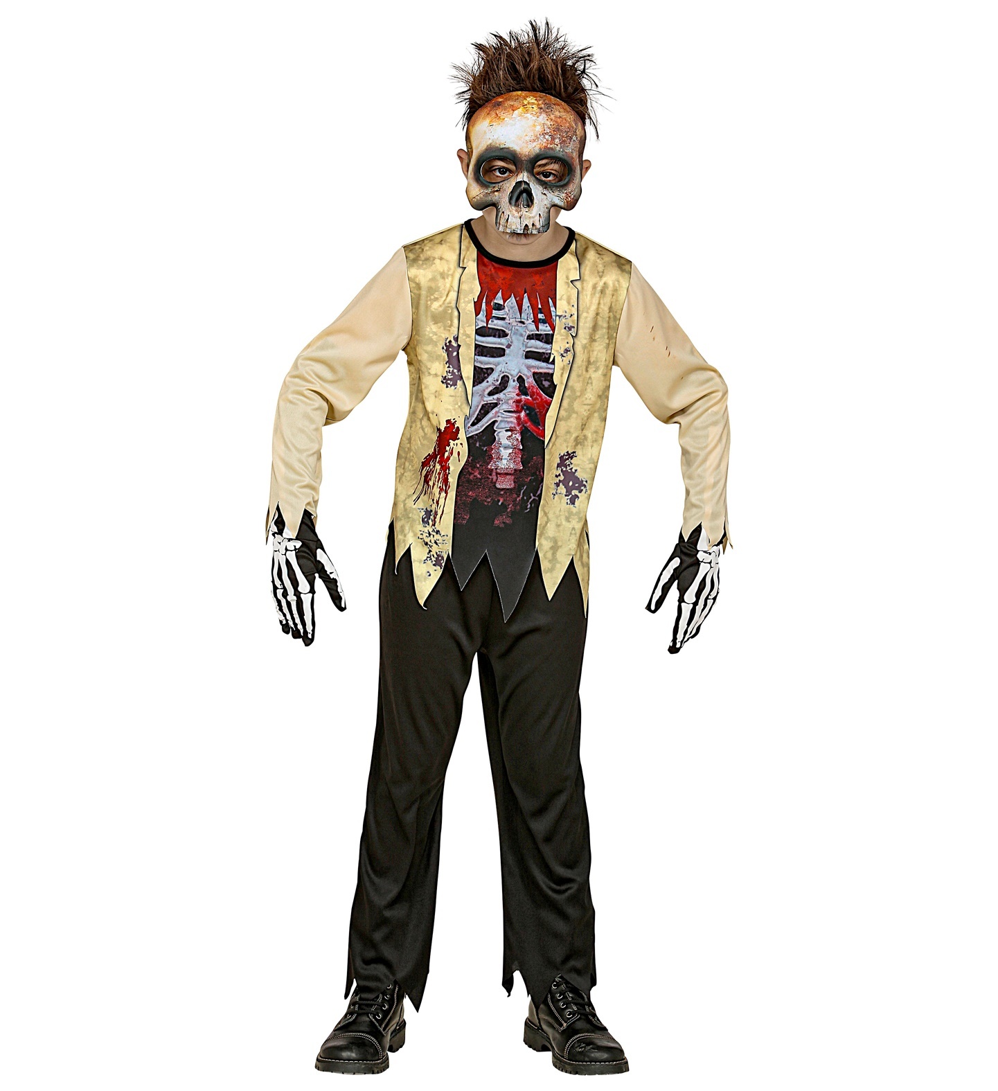 Zombie skelet kostuum Karel kinderen