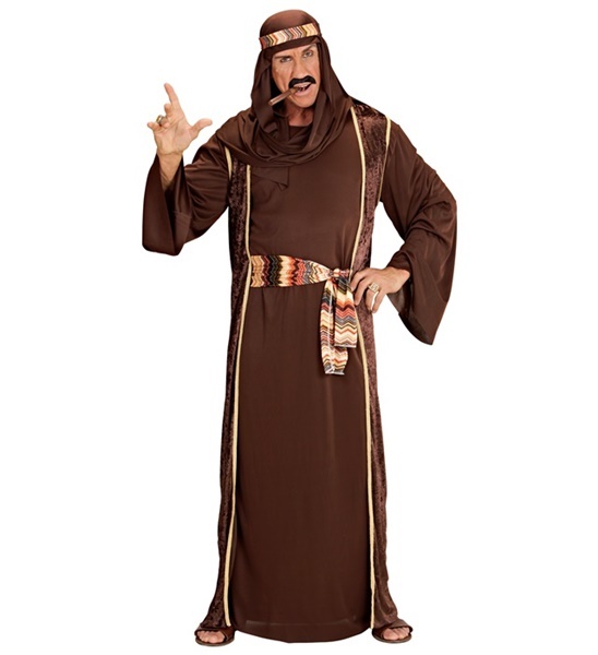 Widmann - 1001 Nacht & Arabisch & Midden-Oosten Kostuum - Machtige Sjeik Abu Bruin - Man - bruin - Medium - Kerst - Verkleedkleding