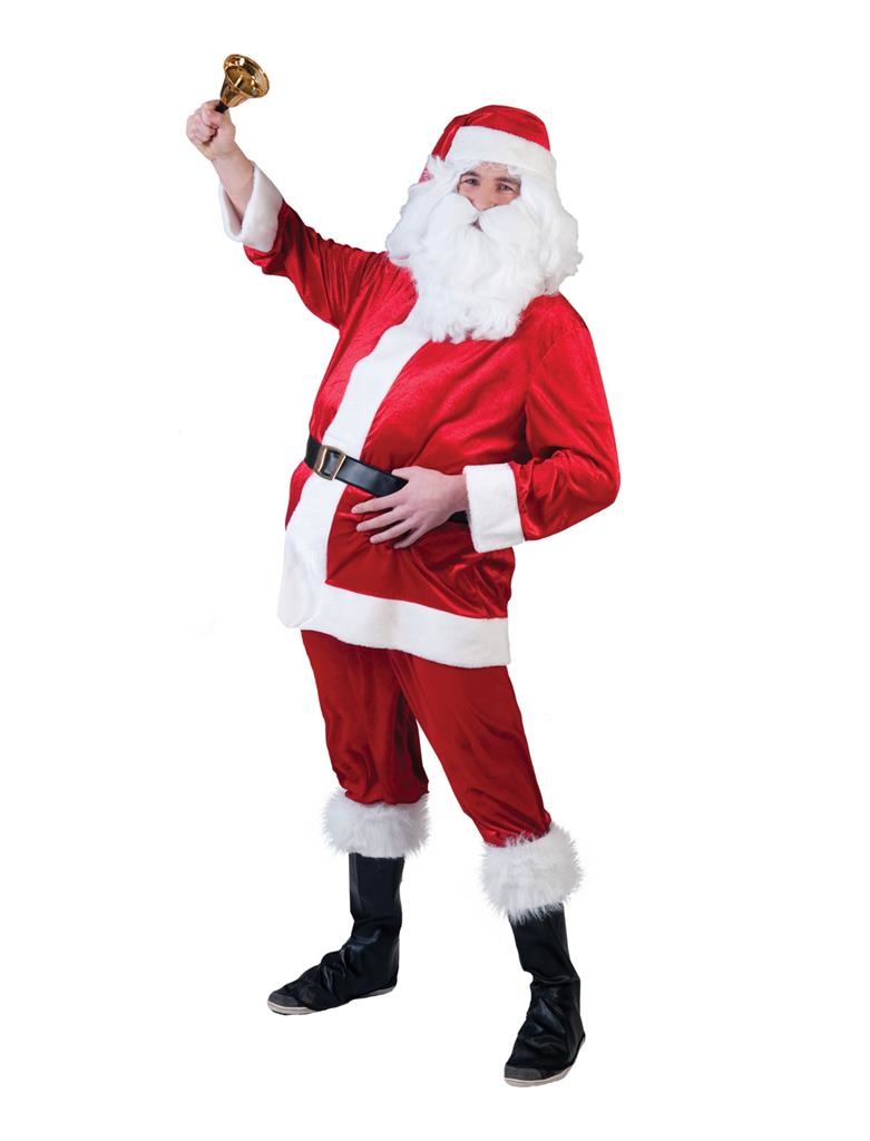 Funny Fashion - Kerst & Oud & Nieuw Kostuum - Santa Set - Man - wit / beige - Maat 52-54 - Carnavalskleding - Verkleedkleding