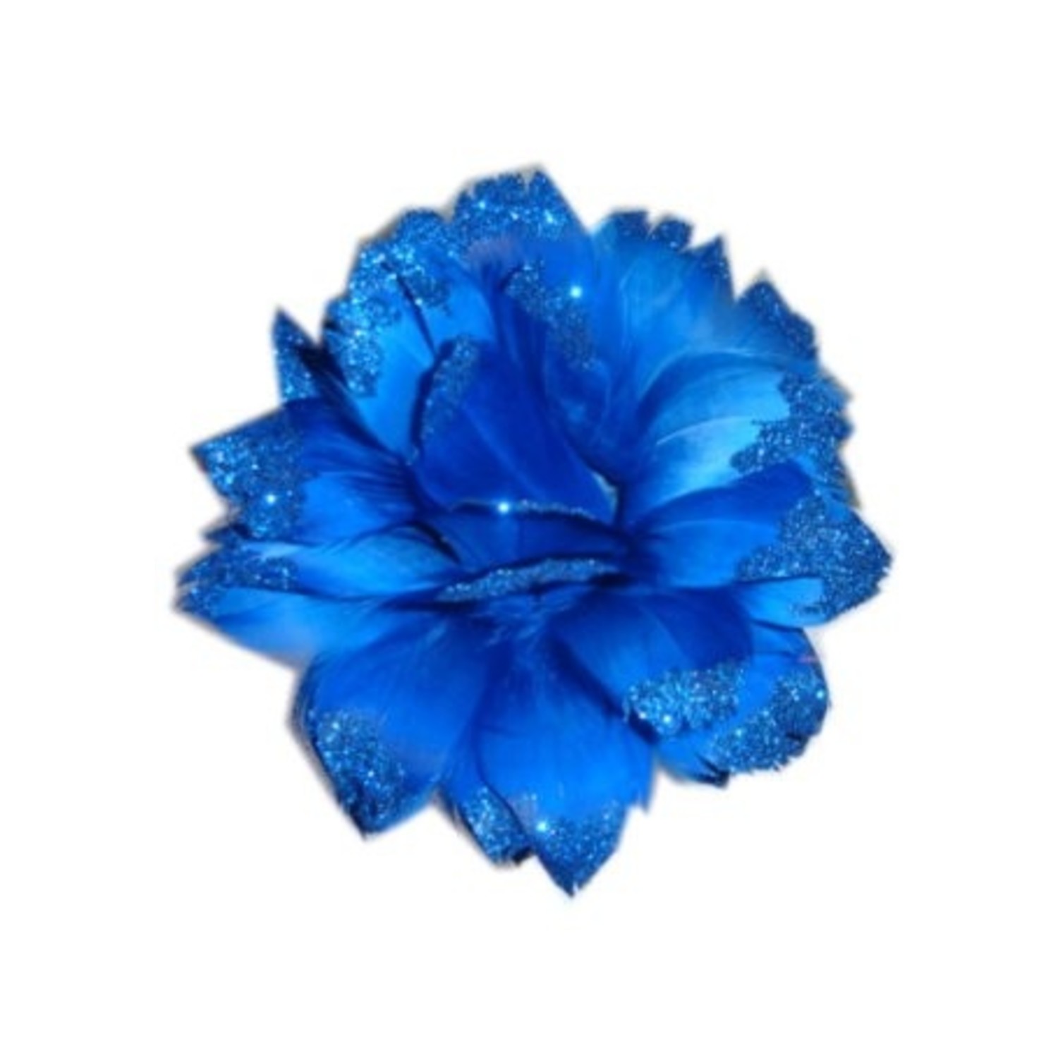 Blauwe bloem als decoratie e-Carnavalskleding