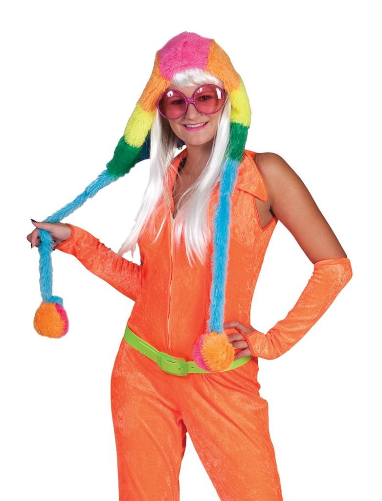Fuzzy regenboog hoed | carnaval | one size