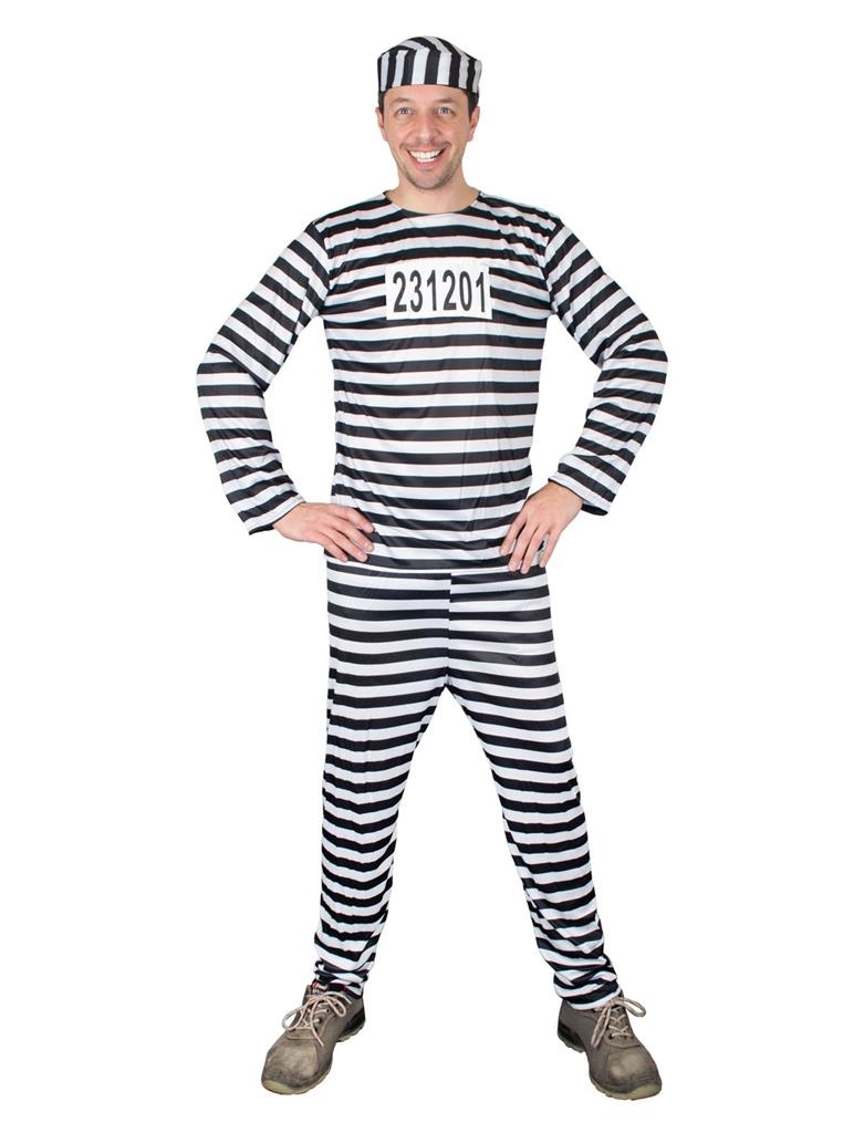 Boef Kostuum | Alcatraz Gevangene Boef | Man | Maat 48-50 | Carnaval kostuum | Verkleedkleding