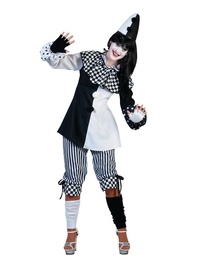 Funny Fashion - Pierrot Kostuum - Clown Classico - Vrouw - - Maat 40-42 - Carnavalskleding - Verkleedkleding