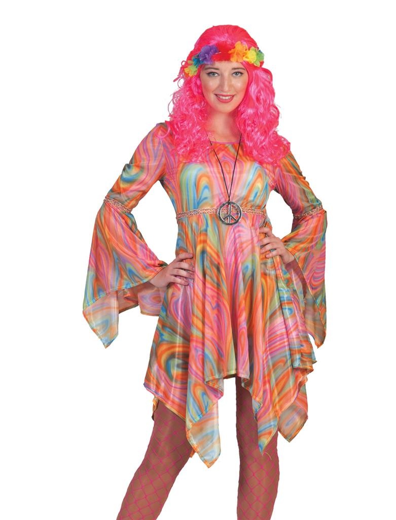 ESPA - Veelkleurige psychedelische hippie jurk voor vrouwen - Medium