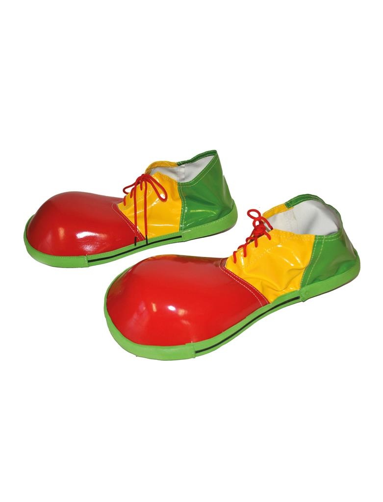 Madison meten Staren Mooie clown- schoenen in de kleuren rood met geel en groen -  e-Carnavalskleding