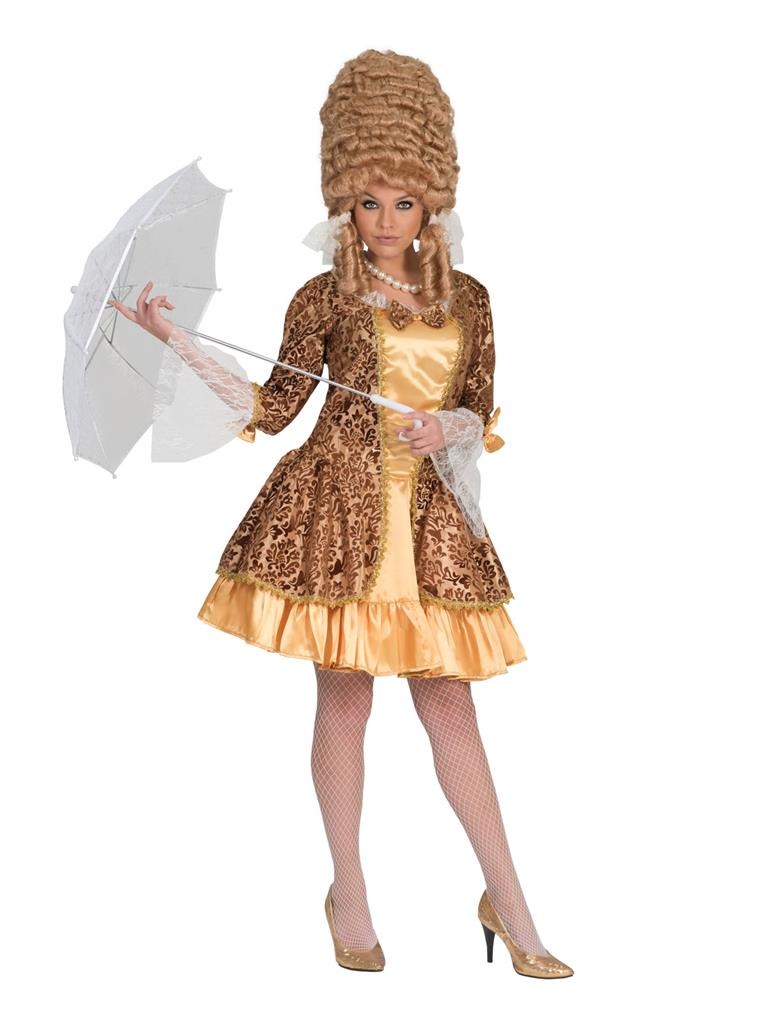 Funny Fashion - Middeleeuwen & Renaissance Kostuum - Gouden Barok Dame - Vrouw - goud - Maat 36-38 - Carnavalskleding - Verkleedkleding